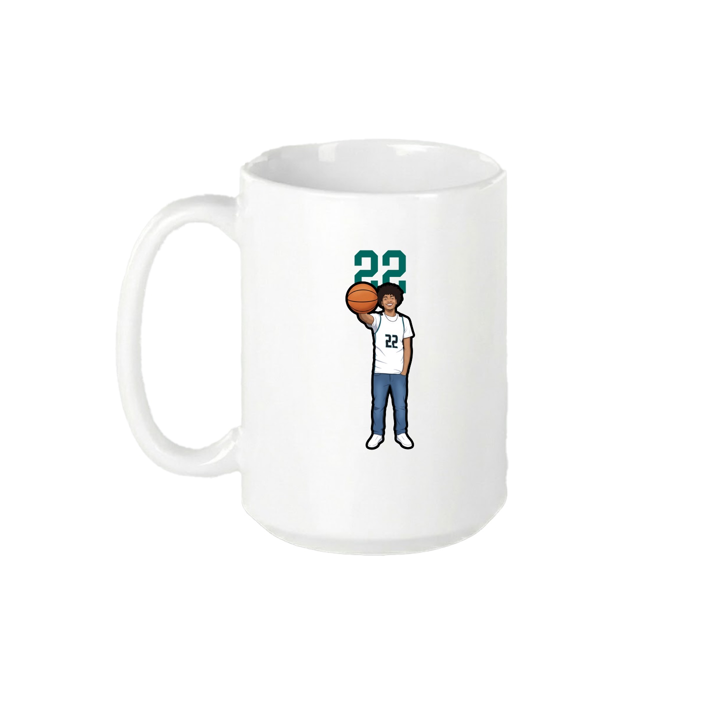 15oz Coffee Mug — Number Top in White