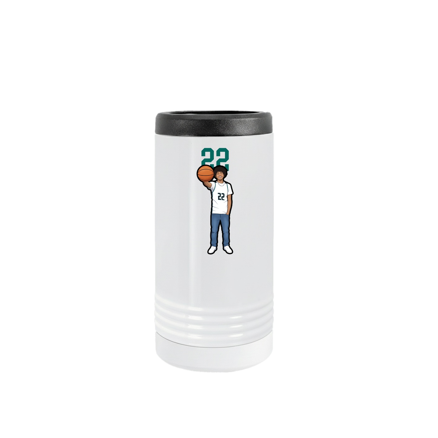 Slim Beverage Holder — Number Top in White