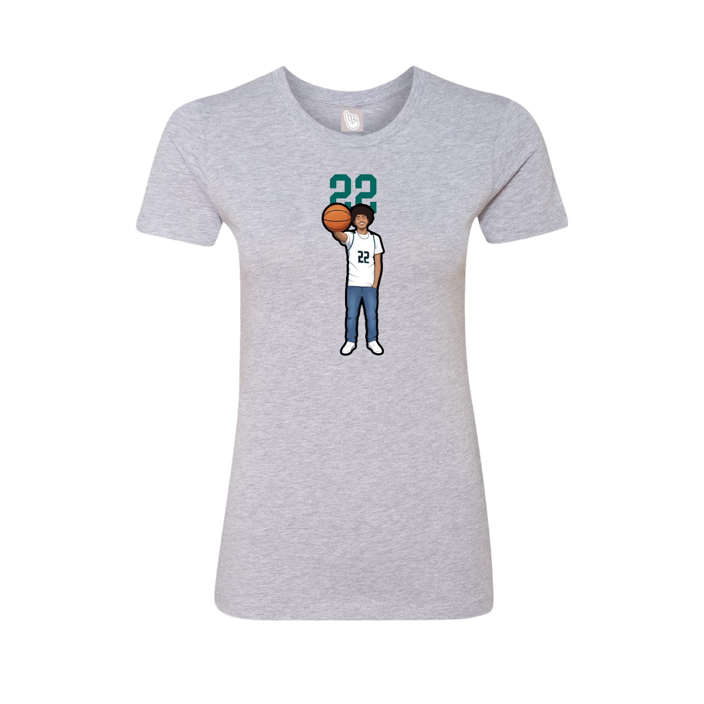 Fitted Women's Tee — Number Top in Grey