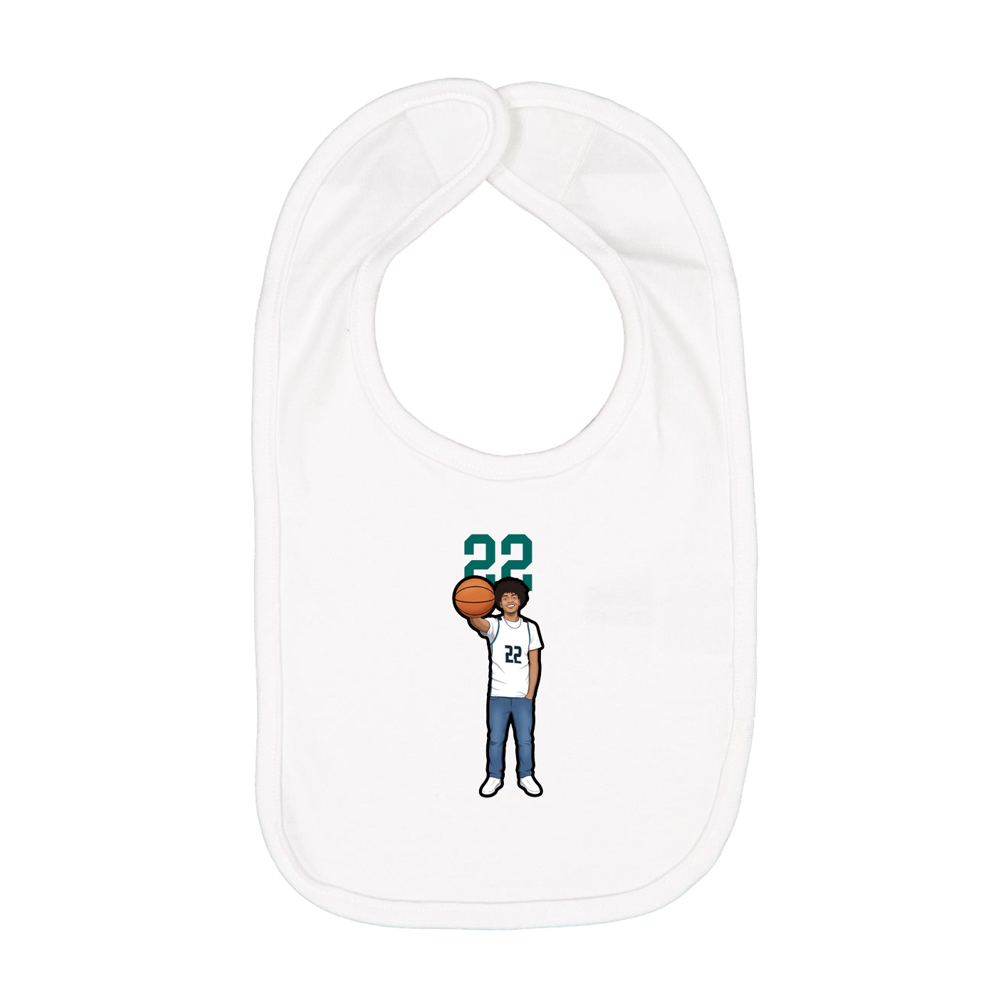 Infant Bib — Number Top in White