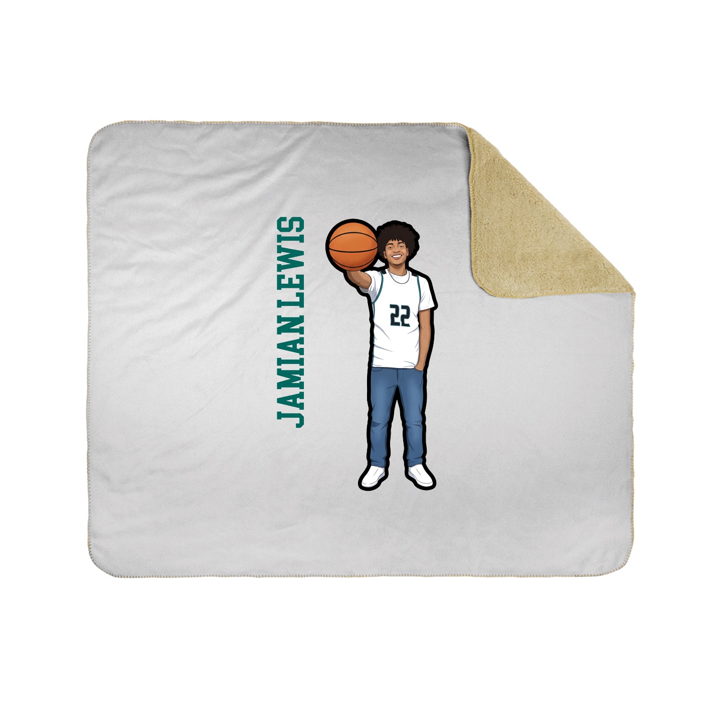 Throw Blanket — Name Vertical in White