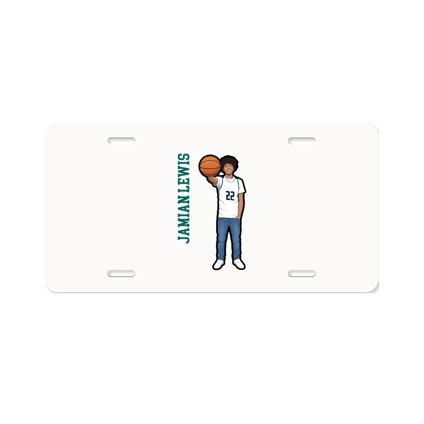 License Plate — Name Vertical in Classic