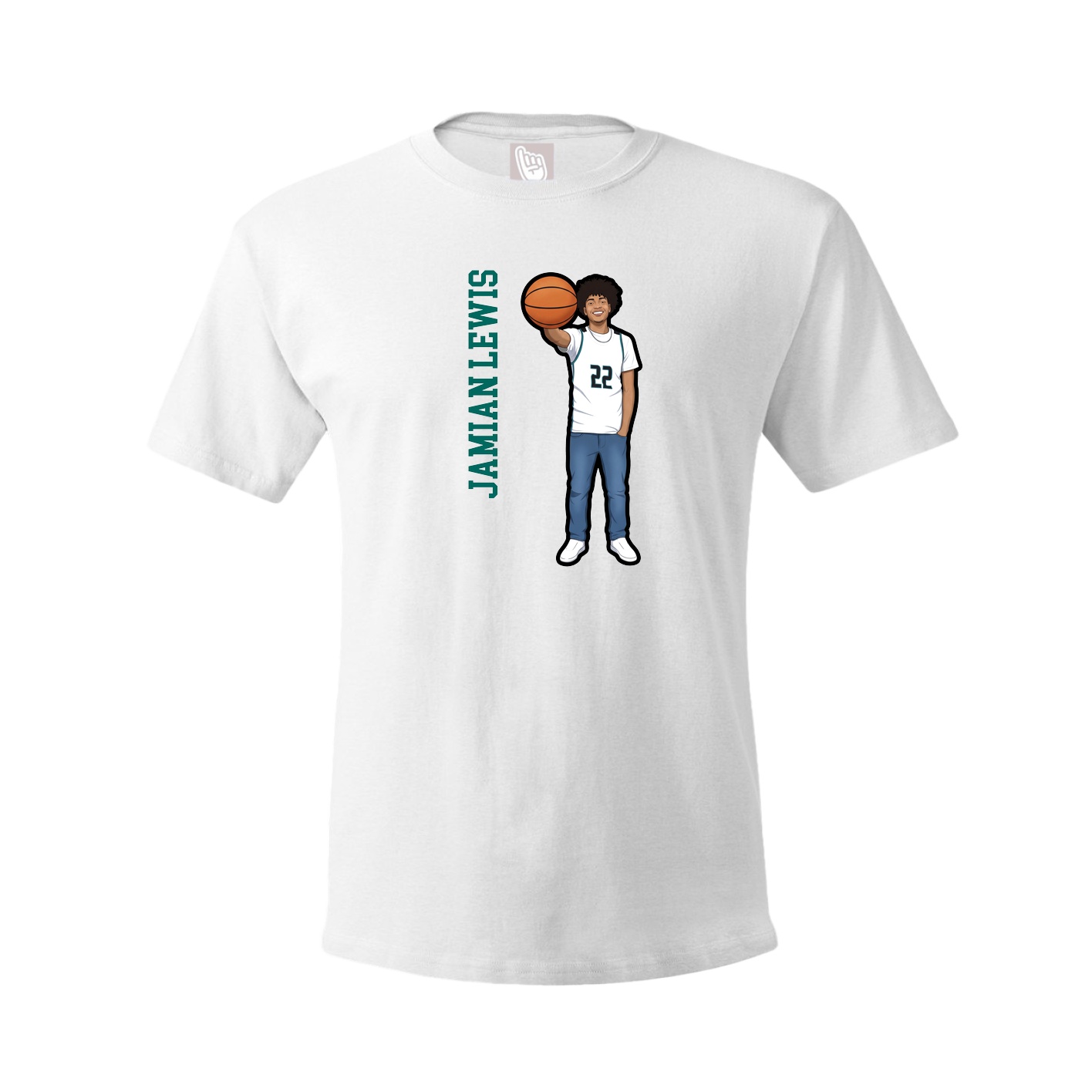 Tee — Name Vertical in White
