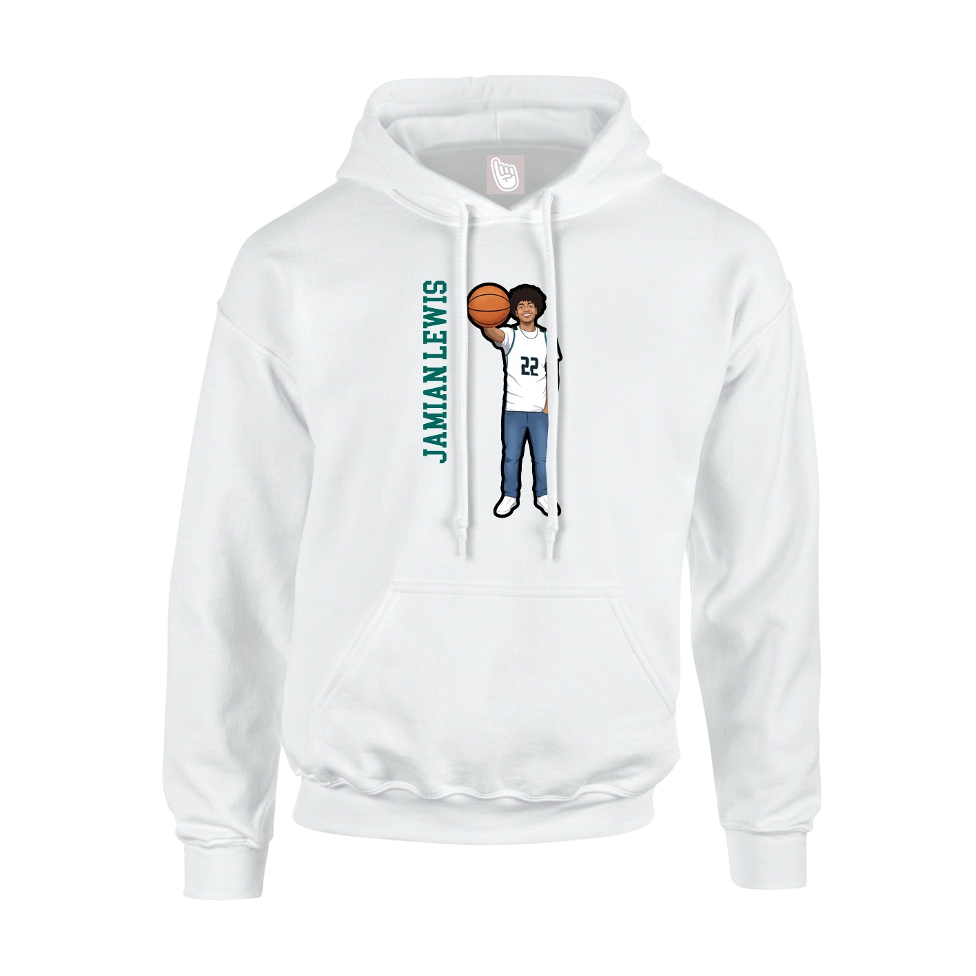 Hoodie — Name Vertical in White