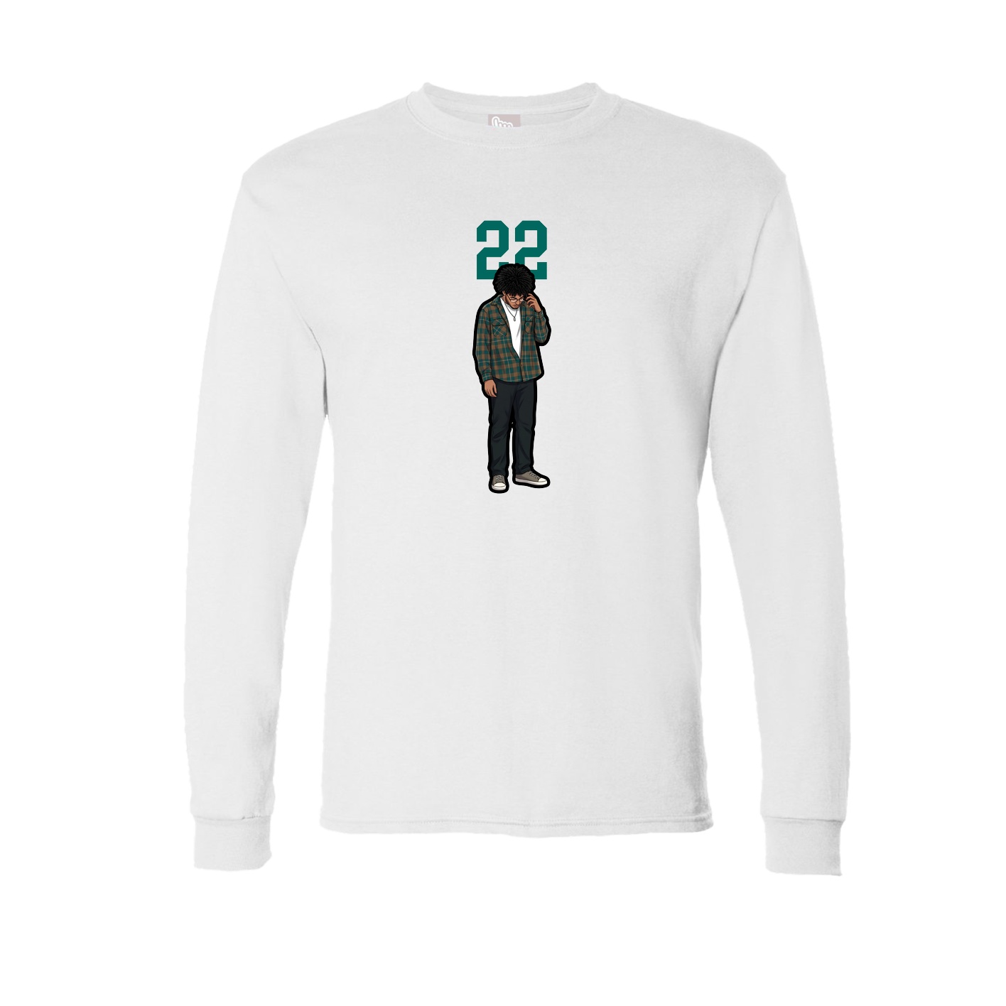 Long Sleeve Tee — Number Top in White