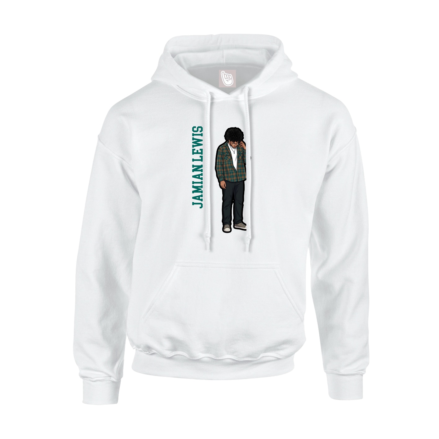 Hoodie — Name Vertical in White