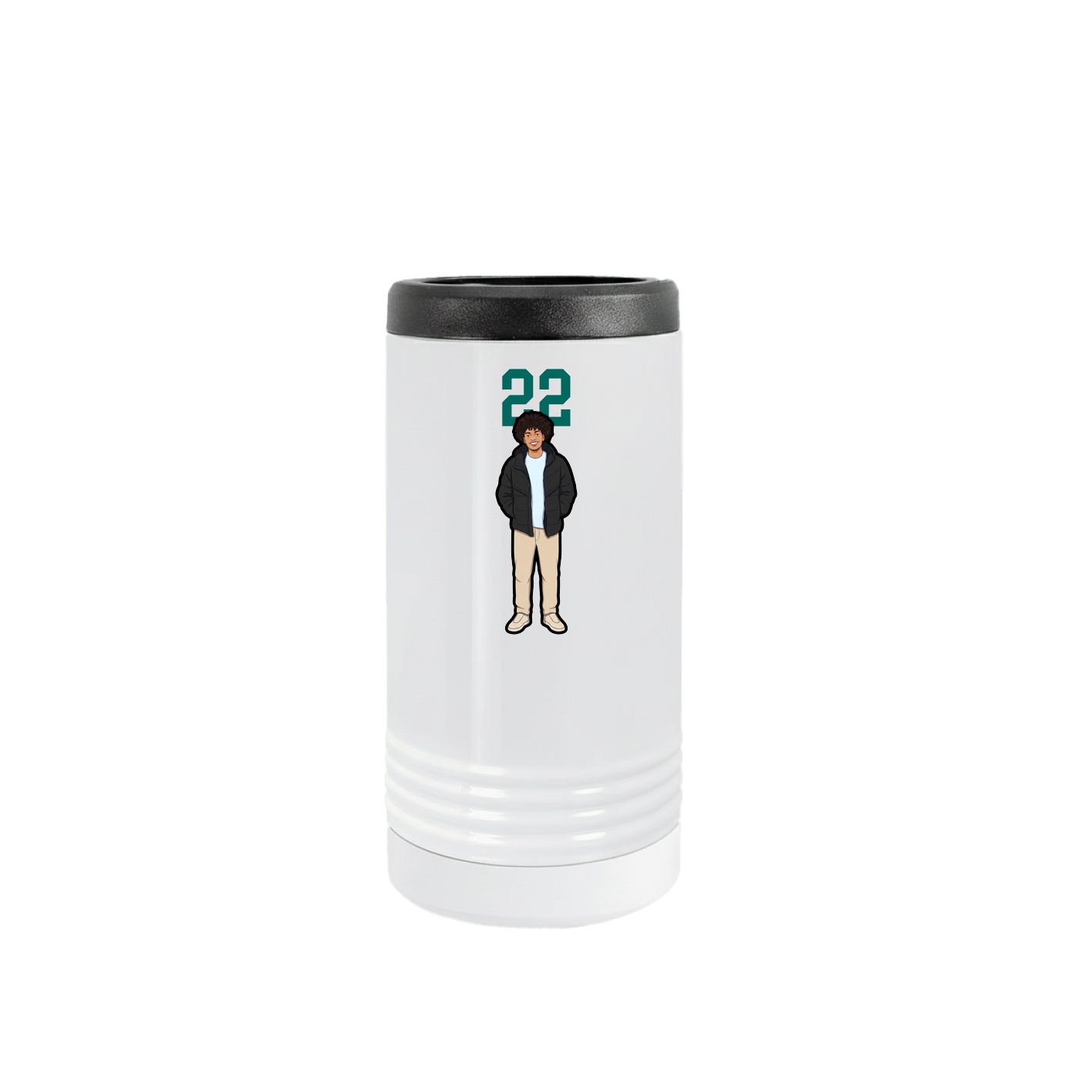 Slim Beverage Holder — Number Top in White