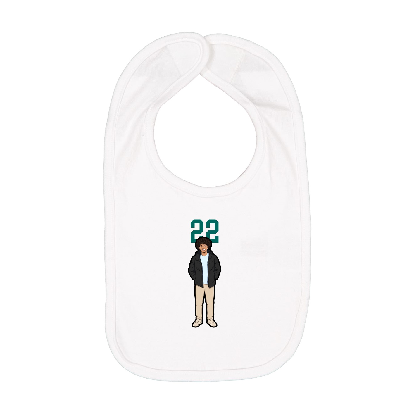 Infant Bib — Number Top in White