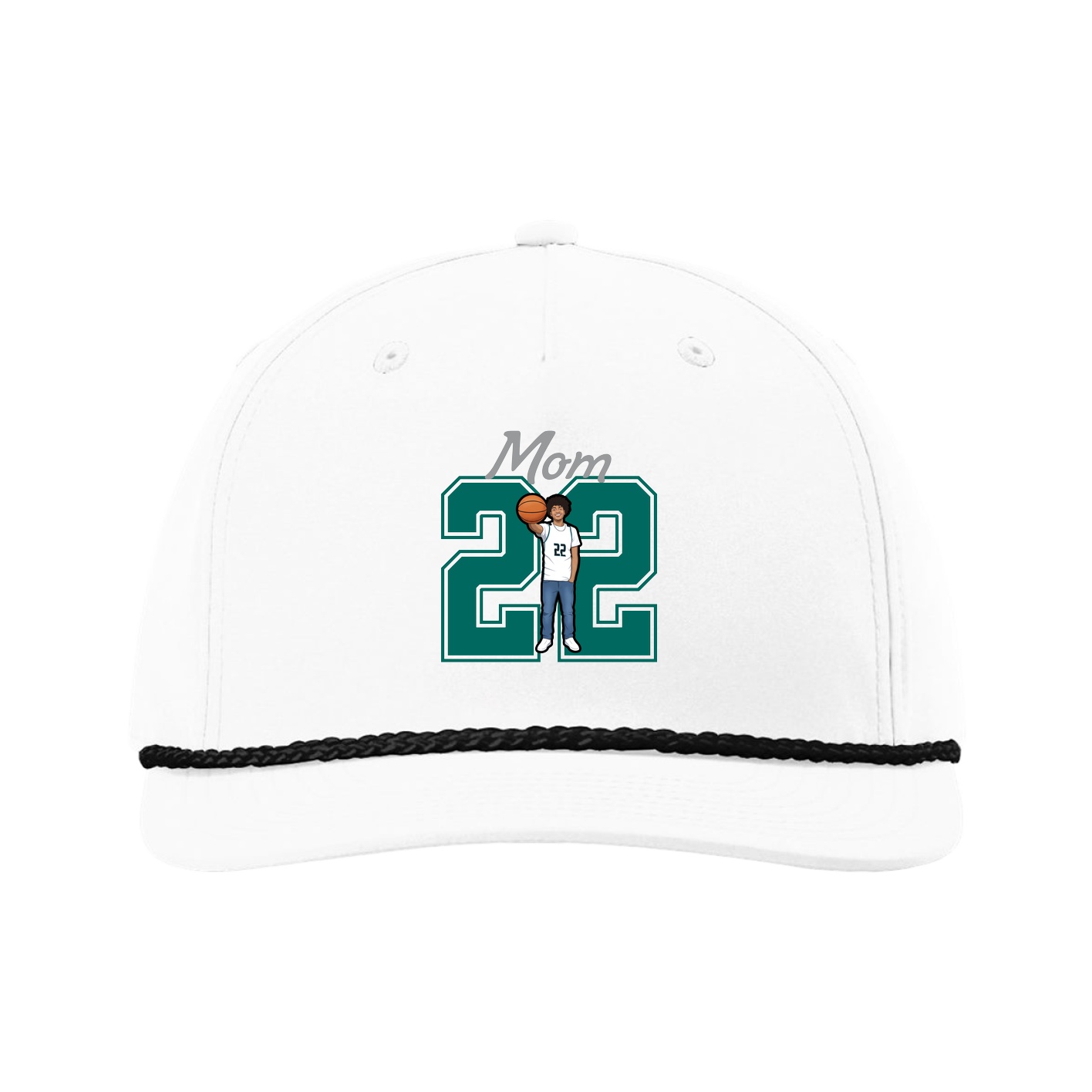 Five-Panel Classic Rope Cap — Mothers Day Shirsey in White