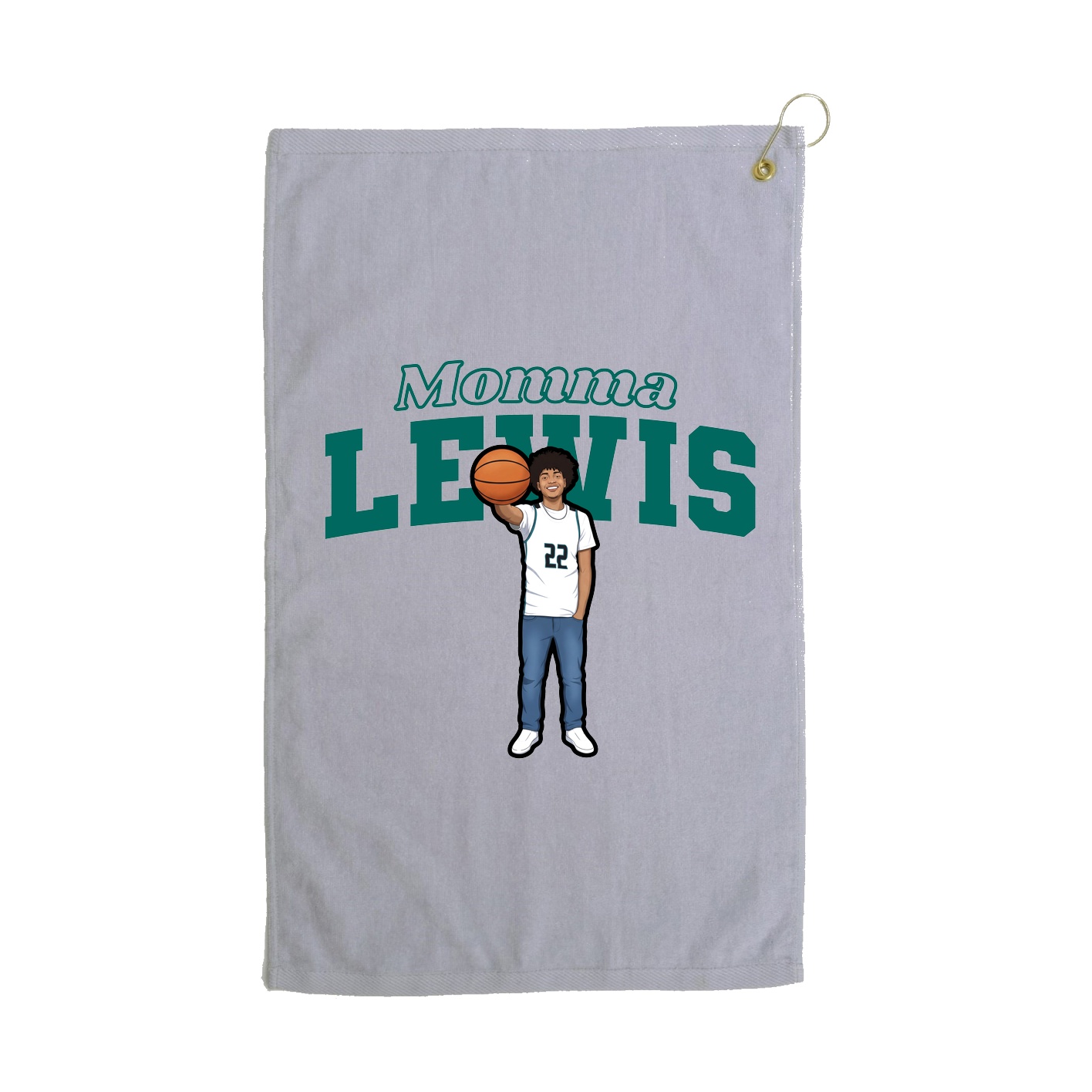Golf Towel — Mothers Day Block in Grey