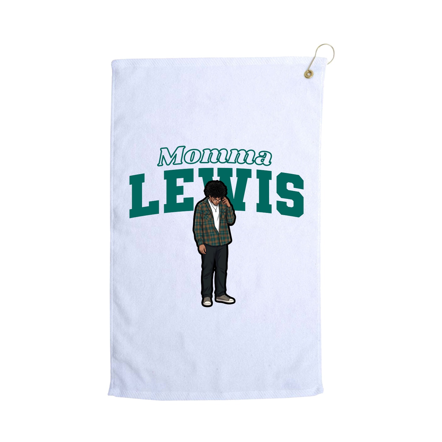 Golf Towel — Mothers Day Block in White