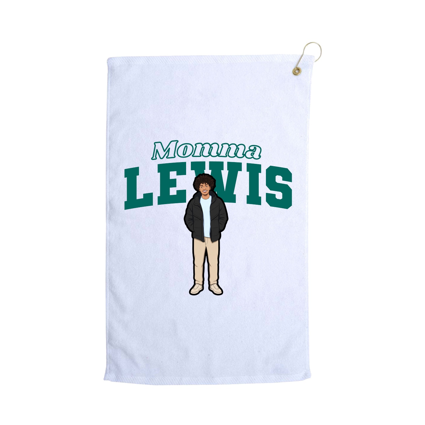 Golf Towel — Mothers Day Block in White