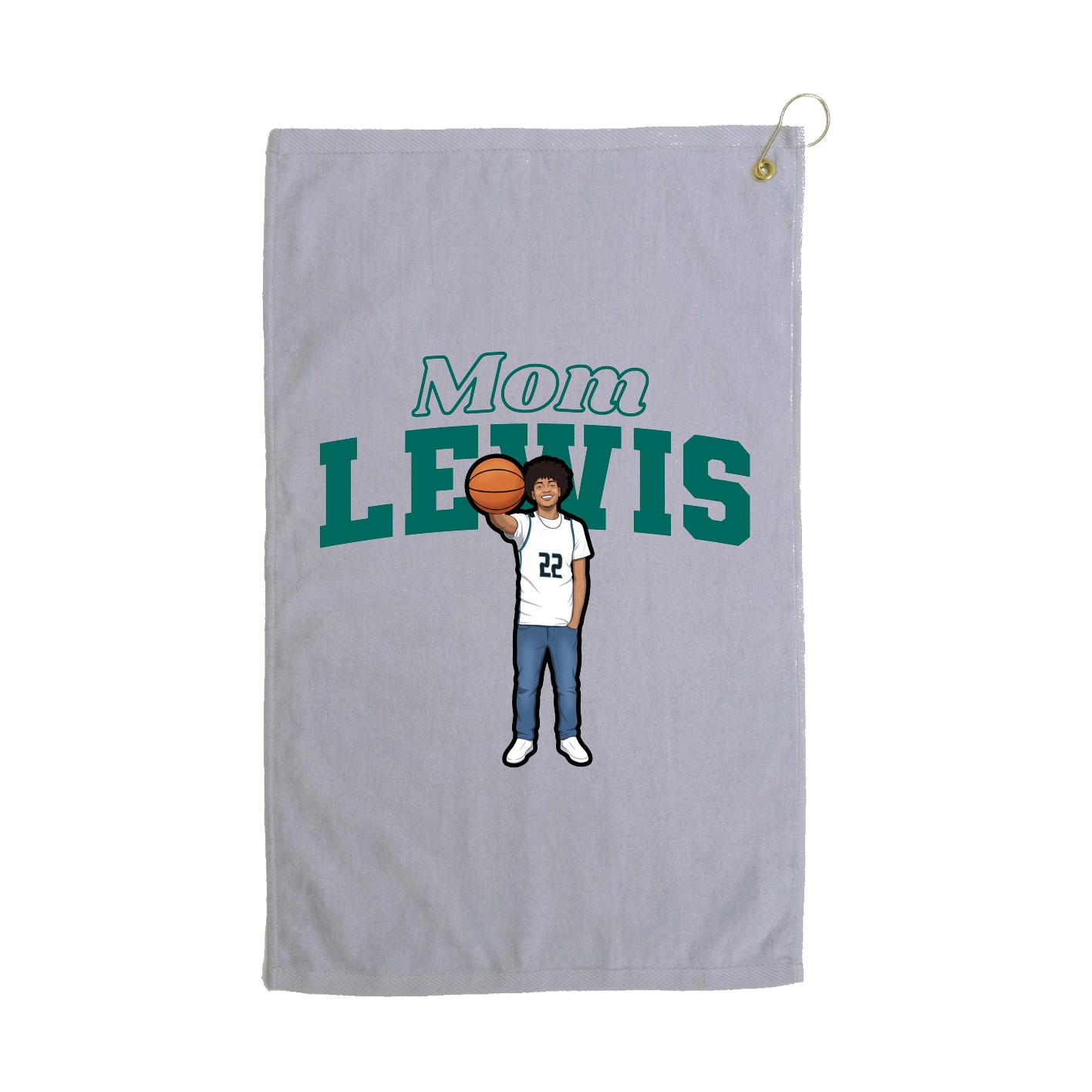 Golf Towel — Mothers Day Block in Grey