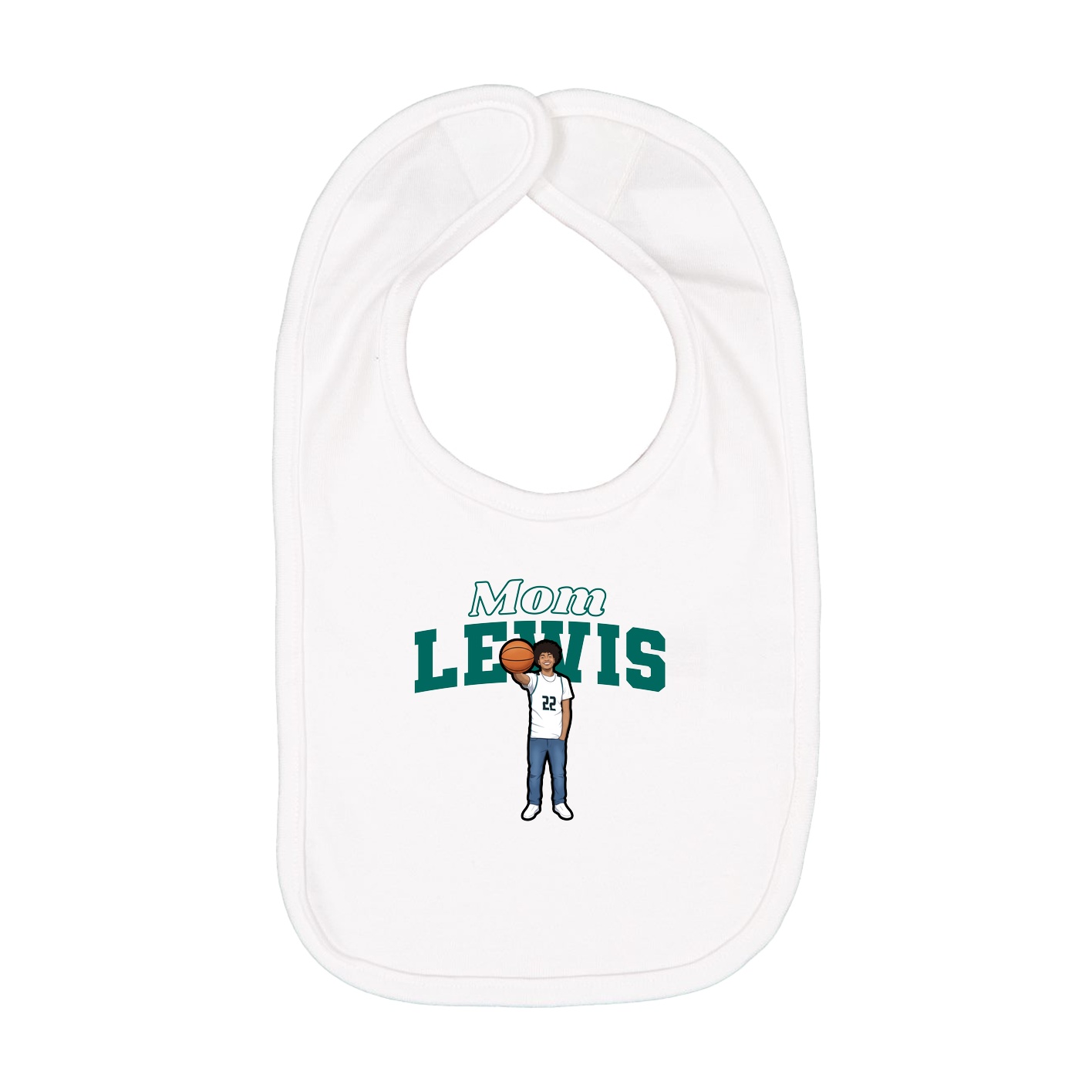 Infant Bib — Mothers Day Block in White
