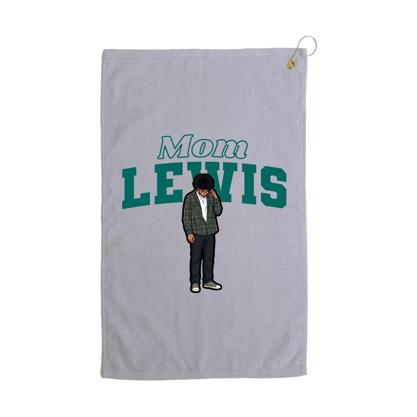 Golf Towel — Mothers Day Block in Grey