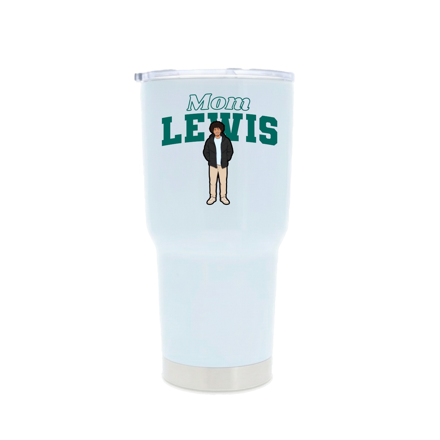 30oz Stainless Steel Tumbler — Mothers Day Block in White