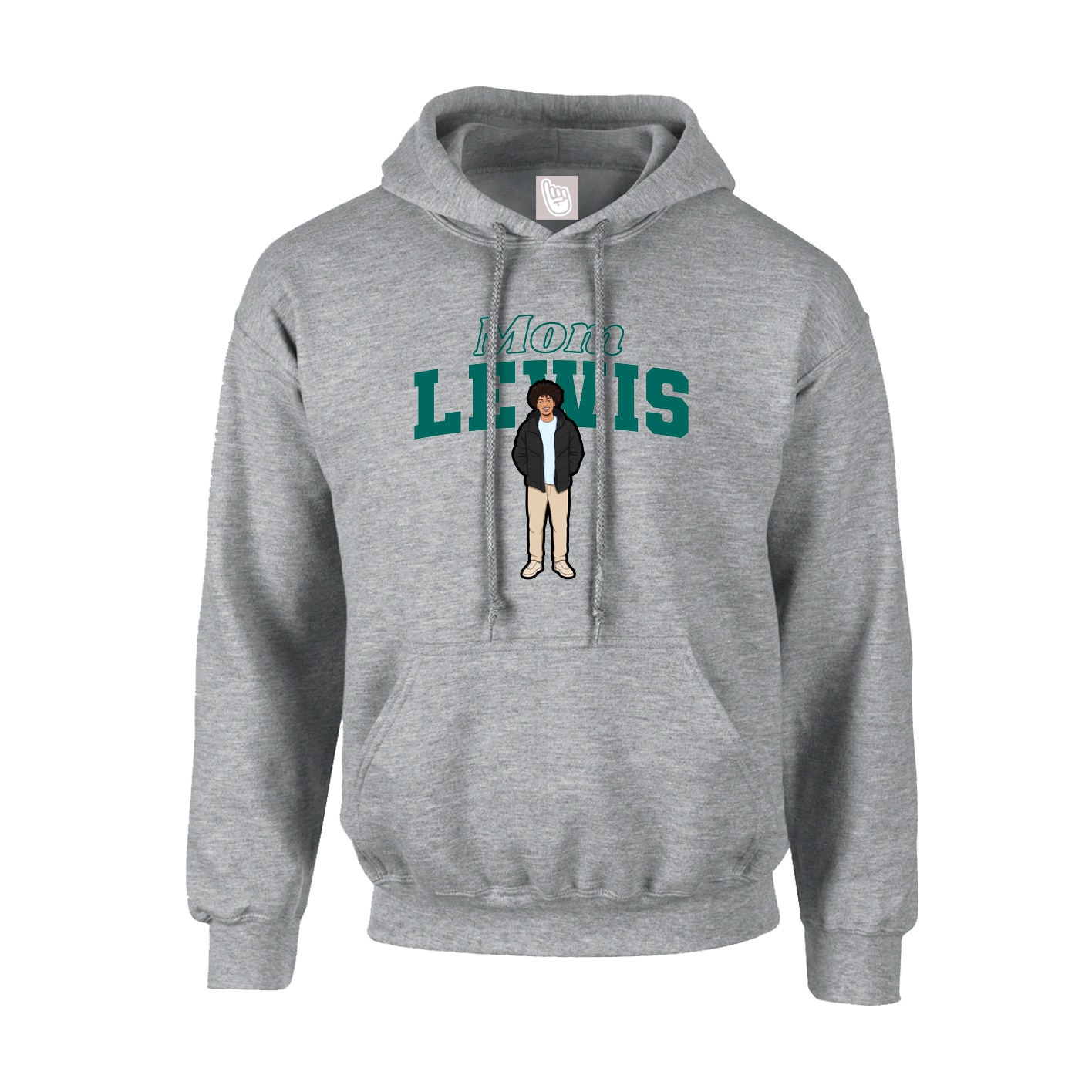 Youth Hoodie — Mothers Day Block in Grey