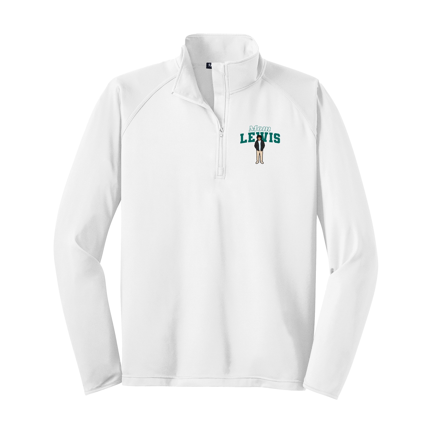 Q-Zip Pullover — Mothers Day Block in White