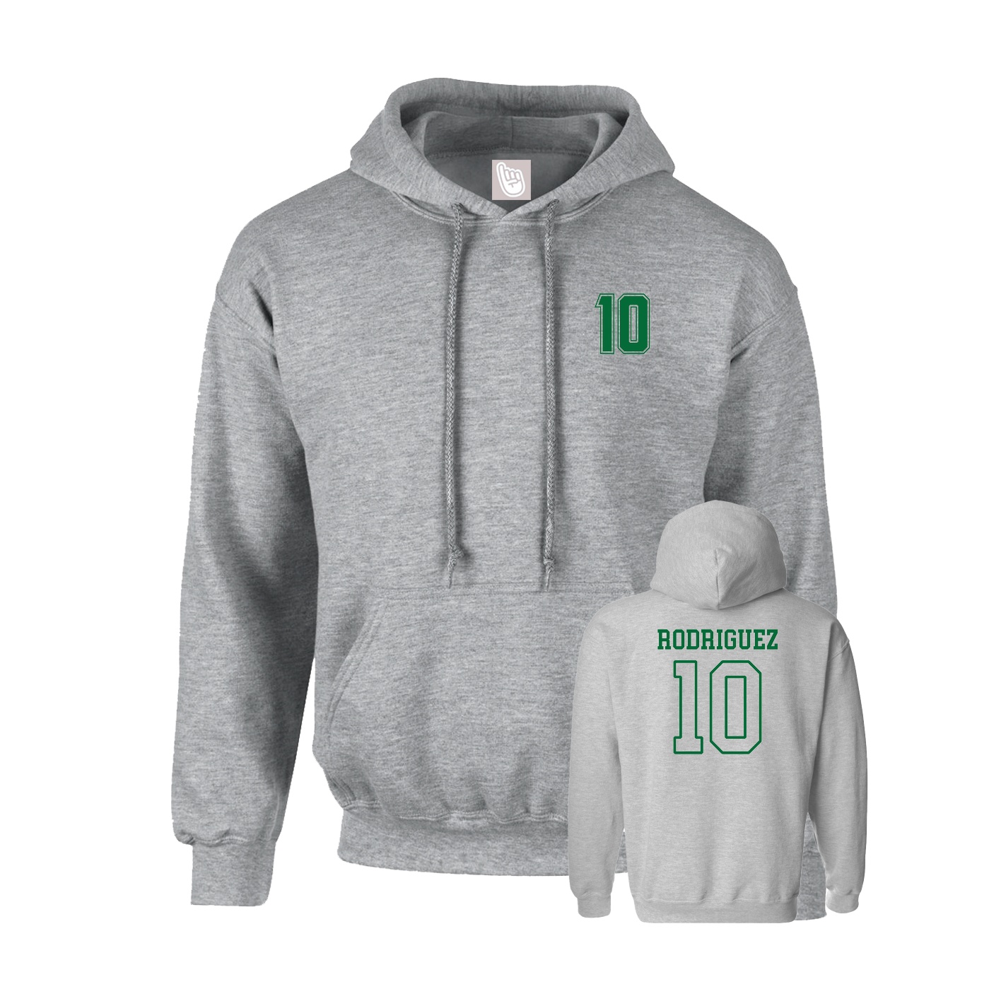 Hoodie — Chest Back in Grey