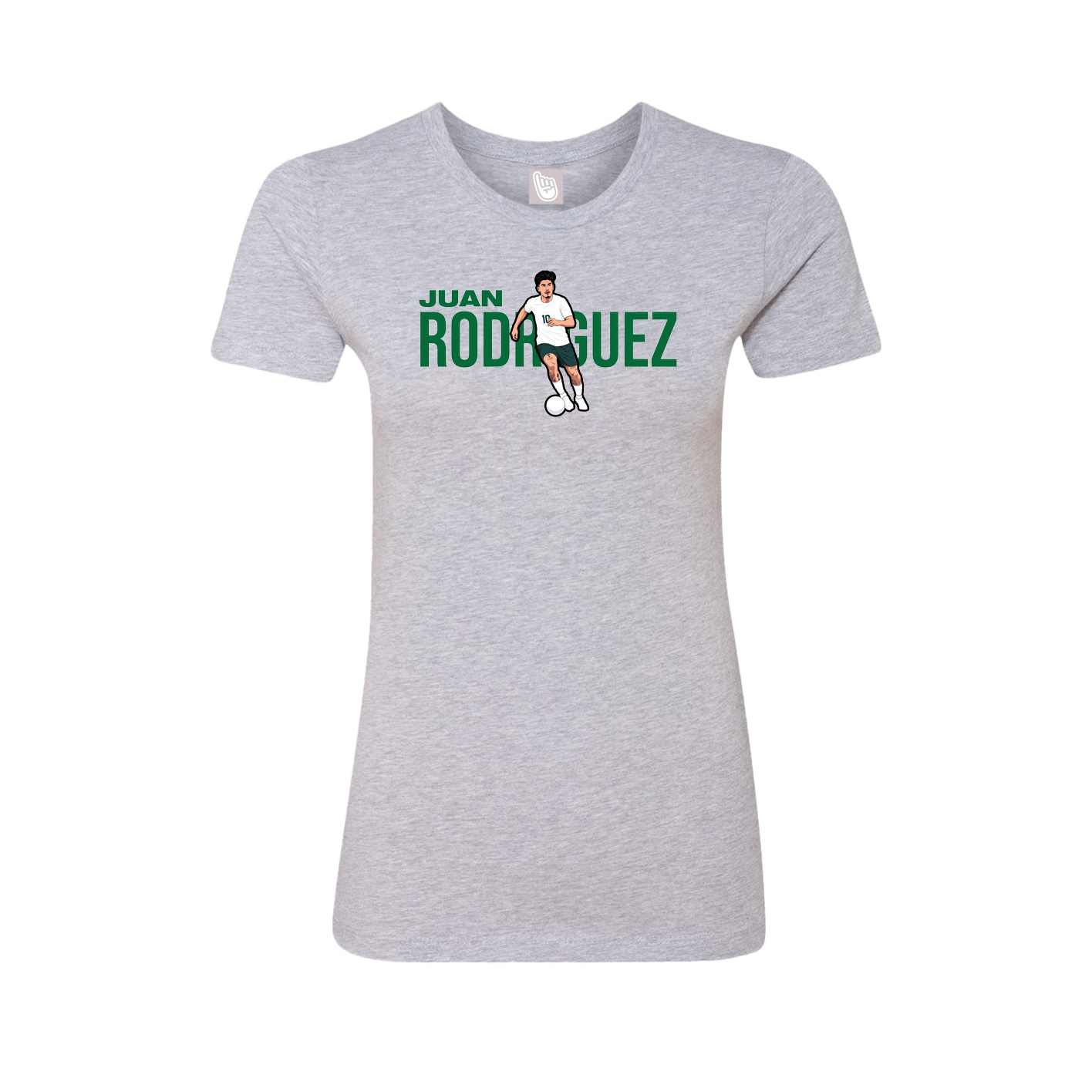 Fitted Women's Tee — Player Name in Grey