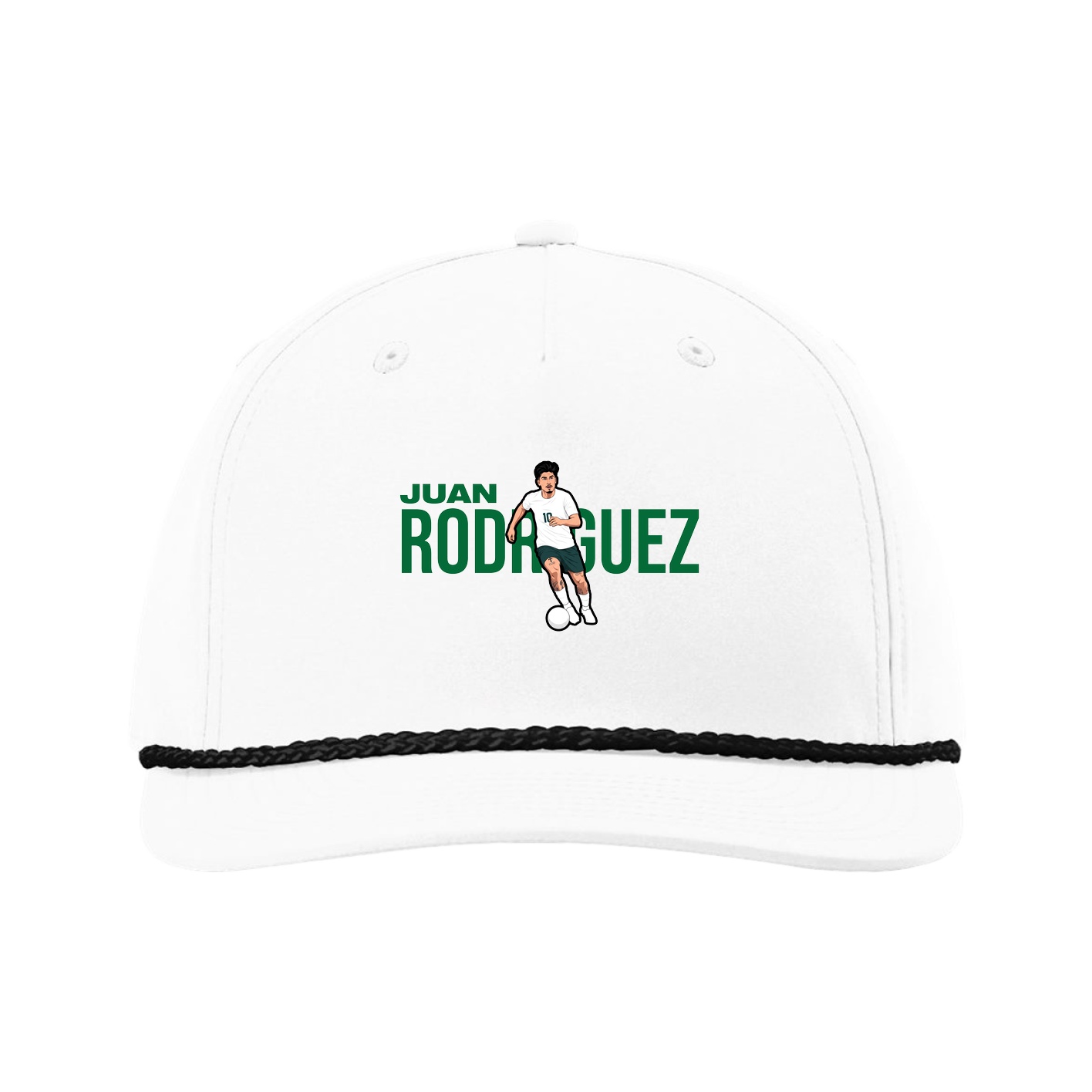 Five-Panel Classic Rope Cap — Player Name in White