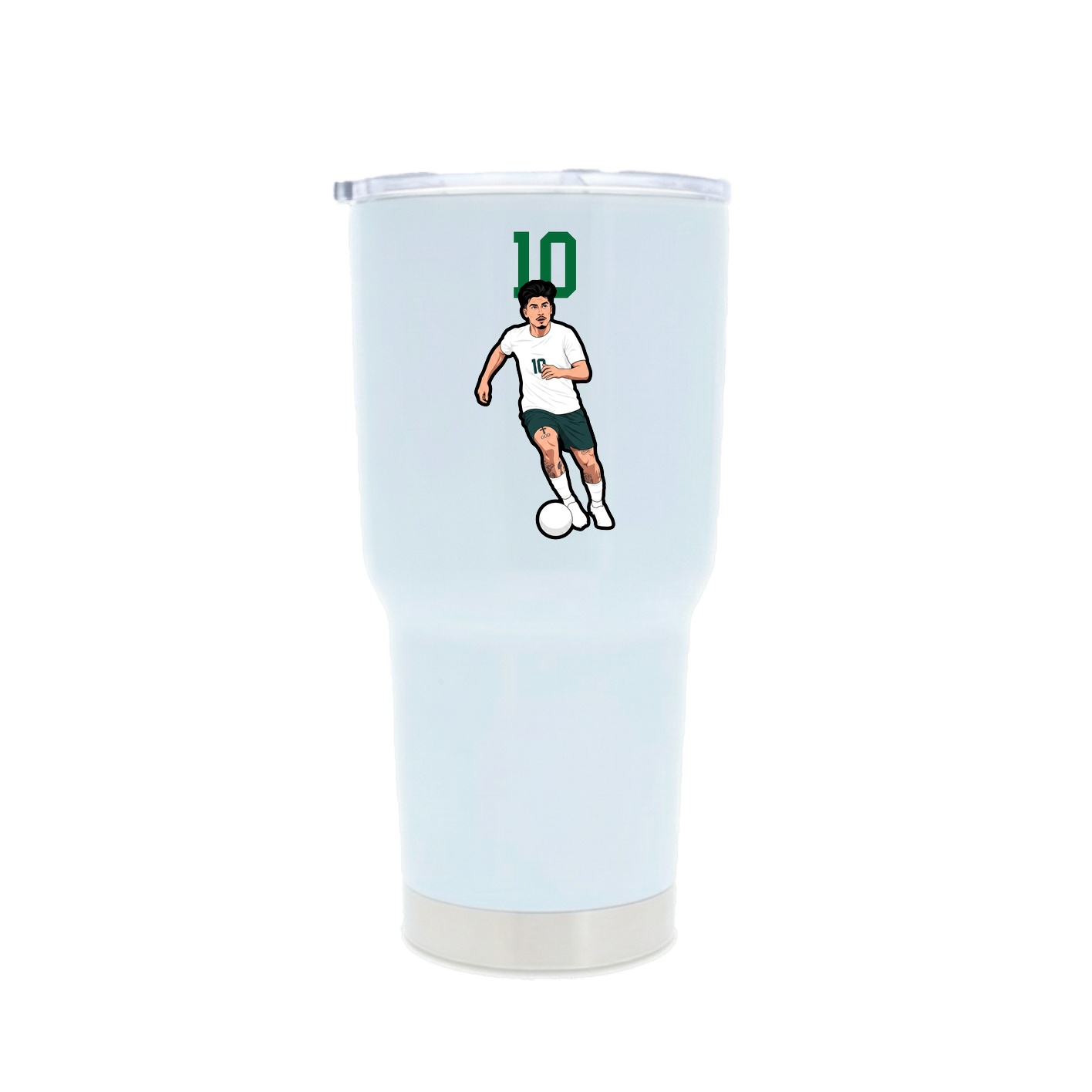 30oz Stainless Steel Tumbler — Number Top in White