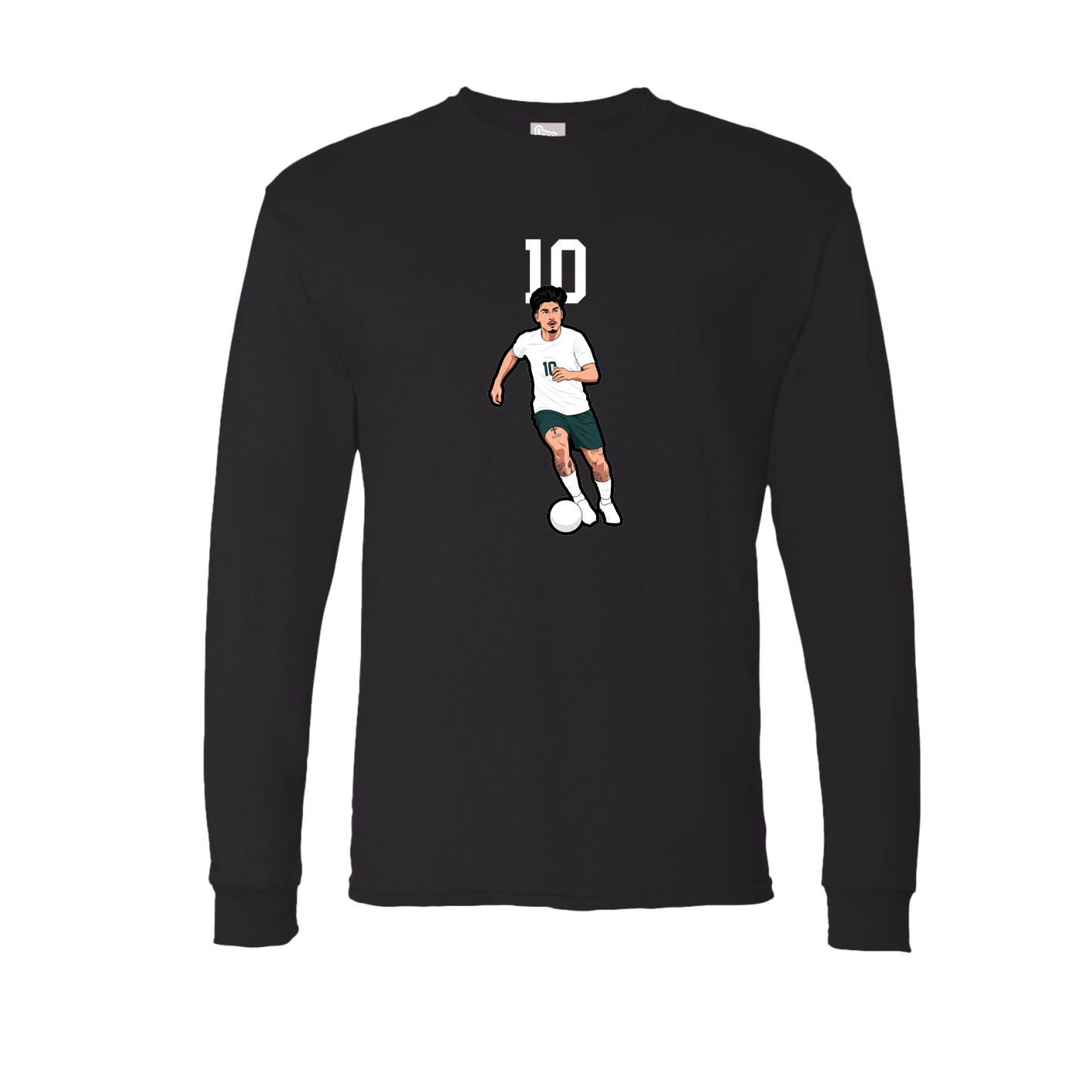 Long Sleeve Tee — Number Top in Black