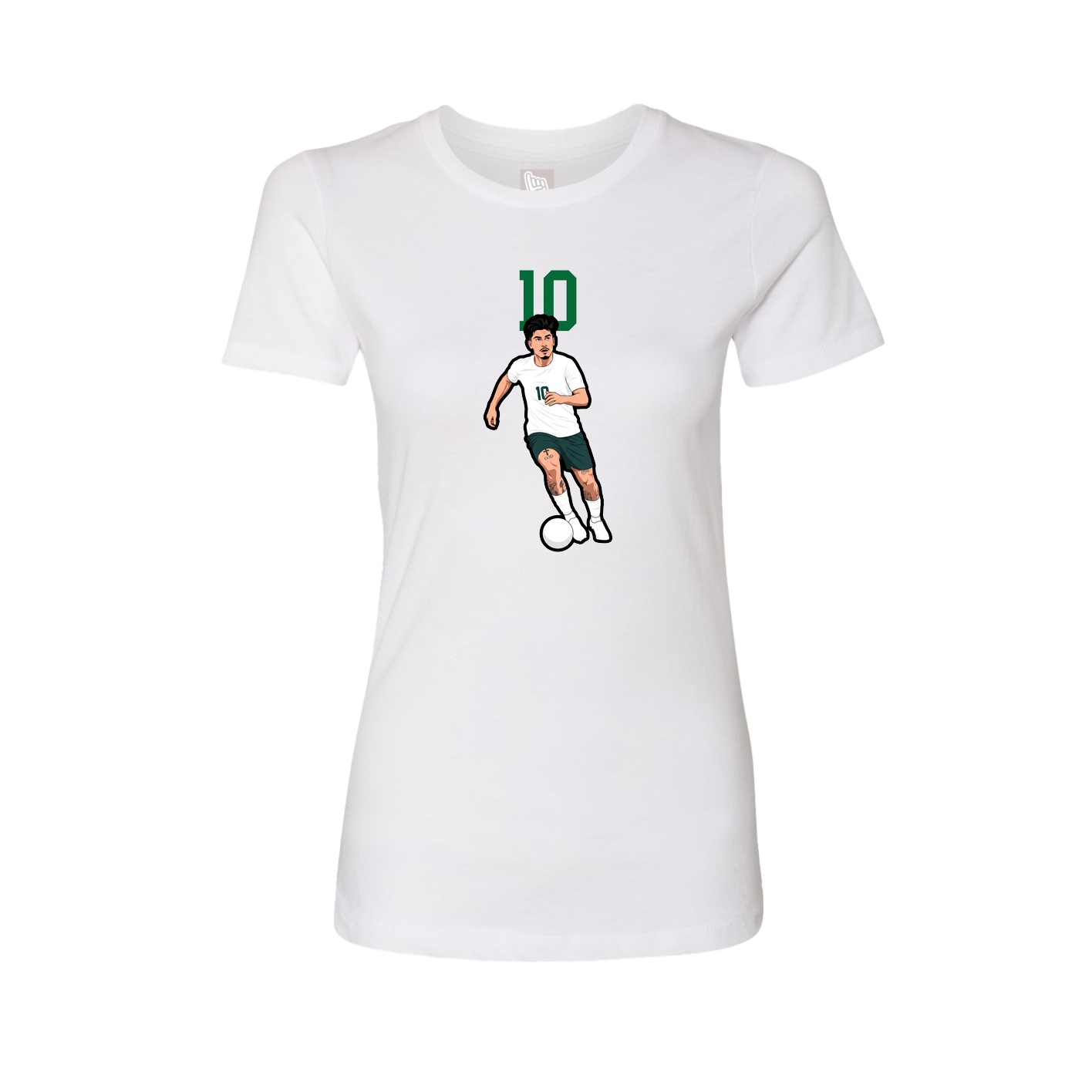 Fitted Women's Tee — Number Top in White