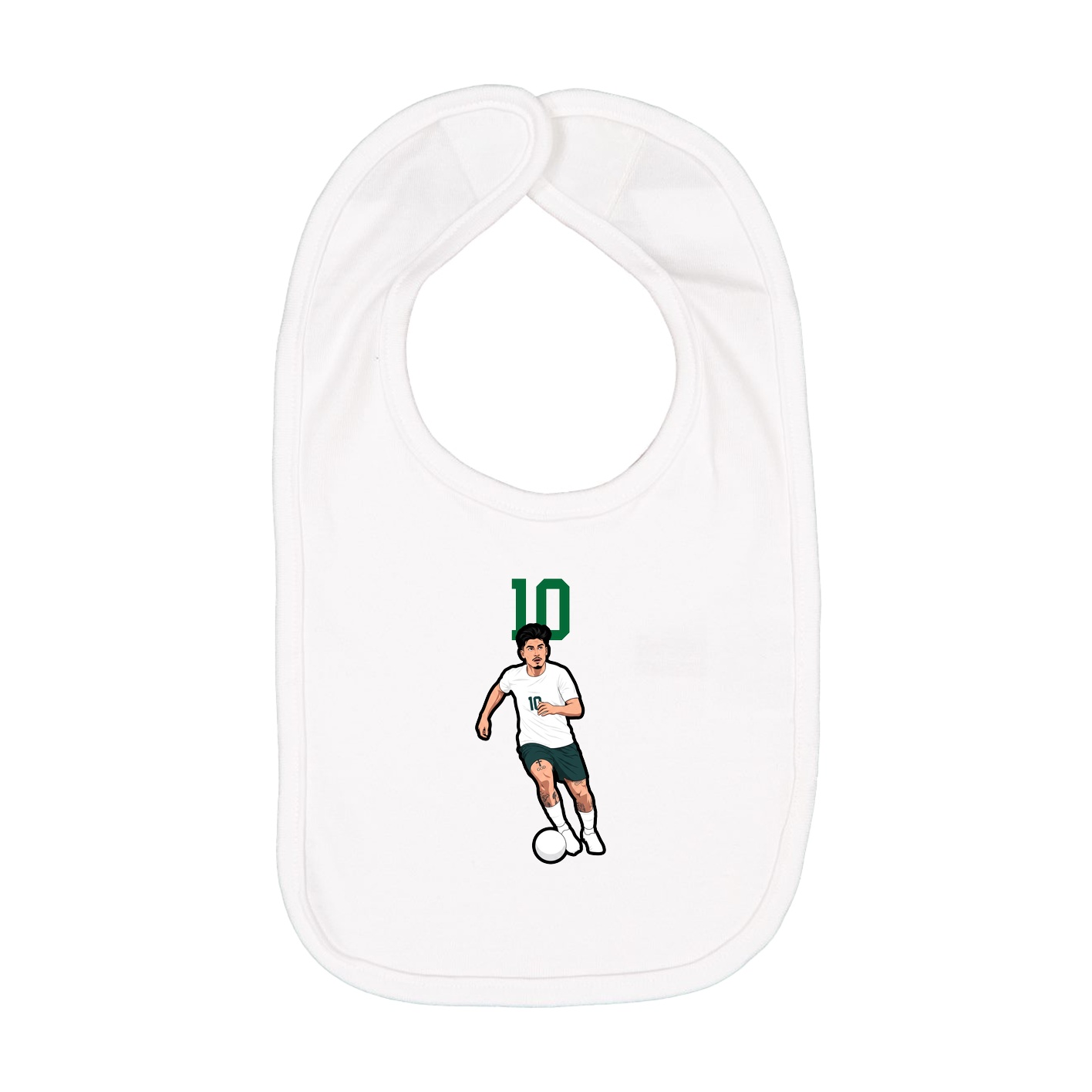 Infant Bib — Number Top in White