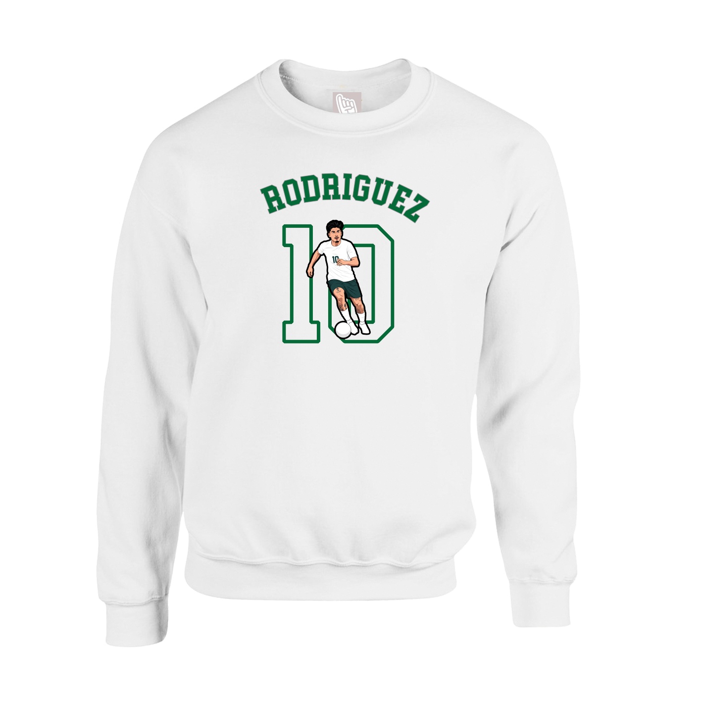 Fleece Crew — Shirsey Arch in White