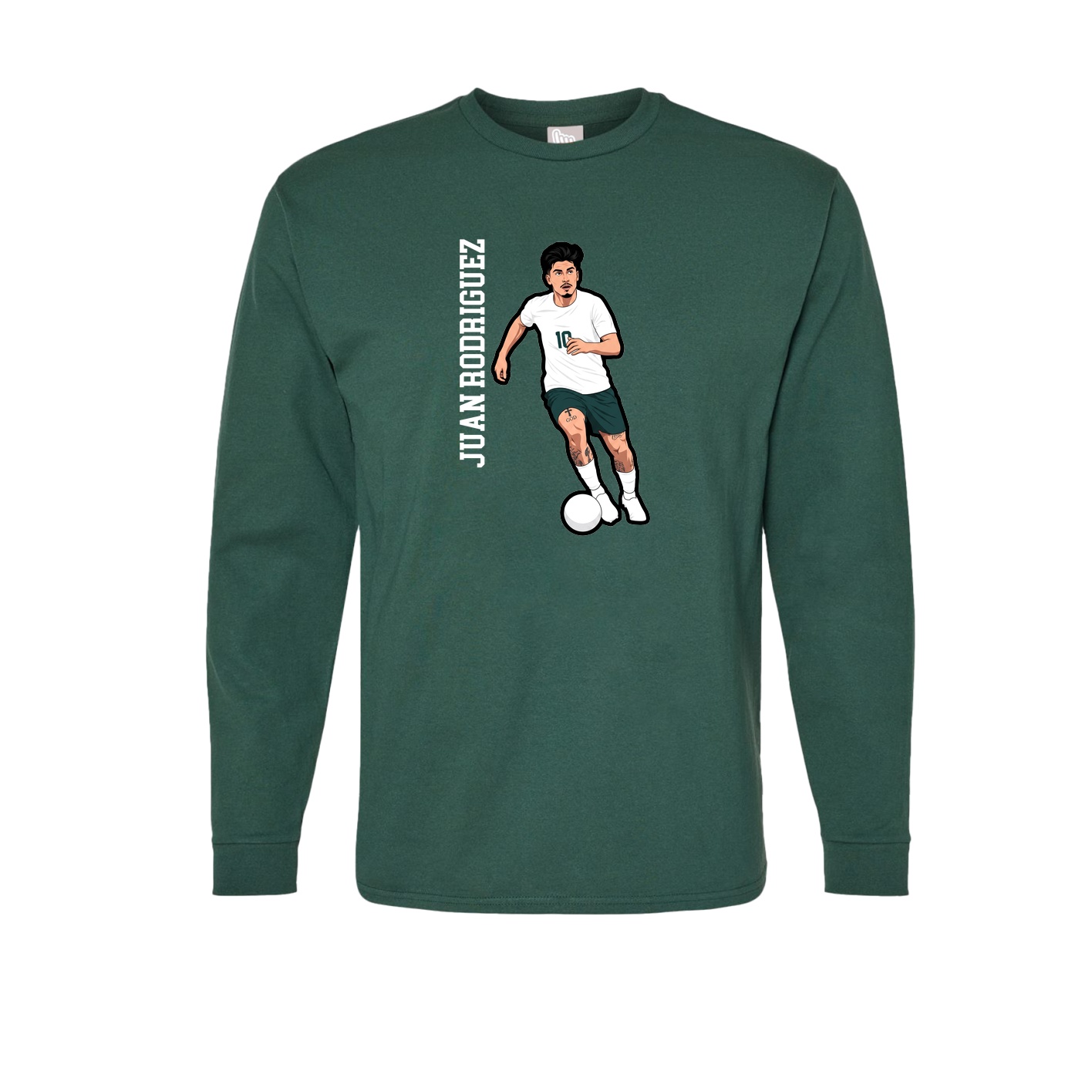Long Sleeve Tee — Name Vertical in Green