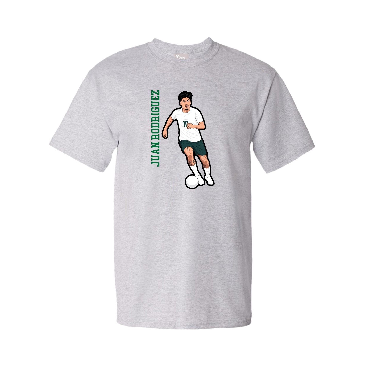 Youth Tee — Name Vertical in Grey