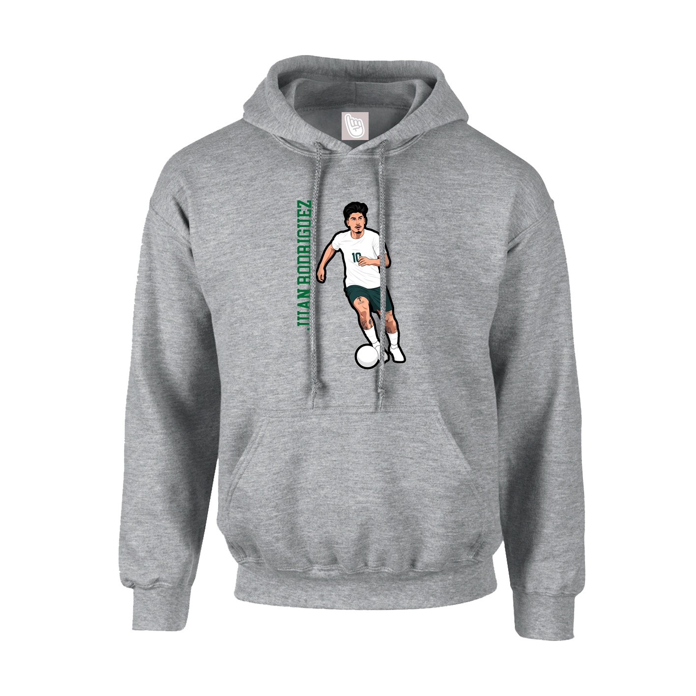 Youth Hoodie — Name Vertical in Grey