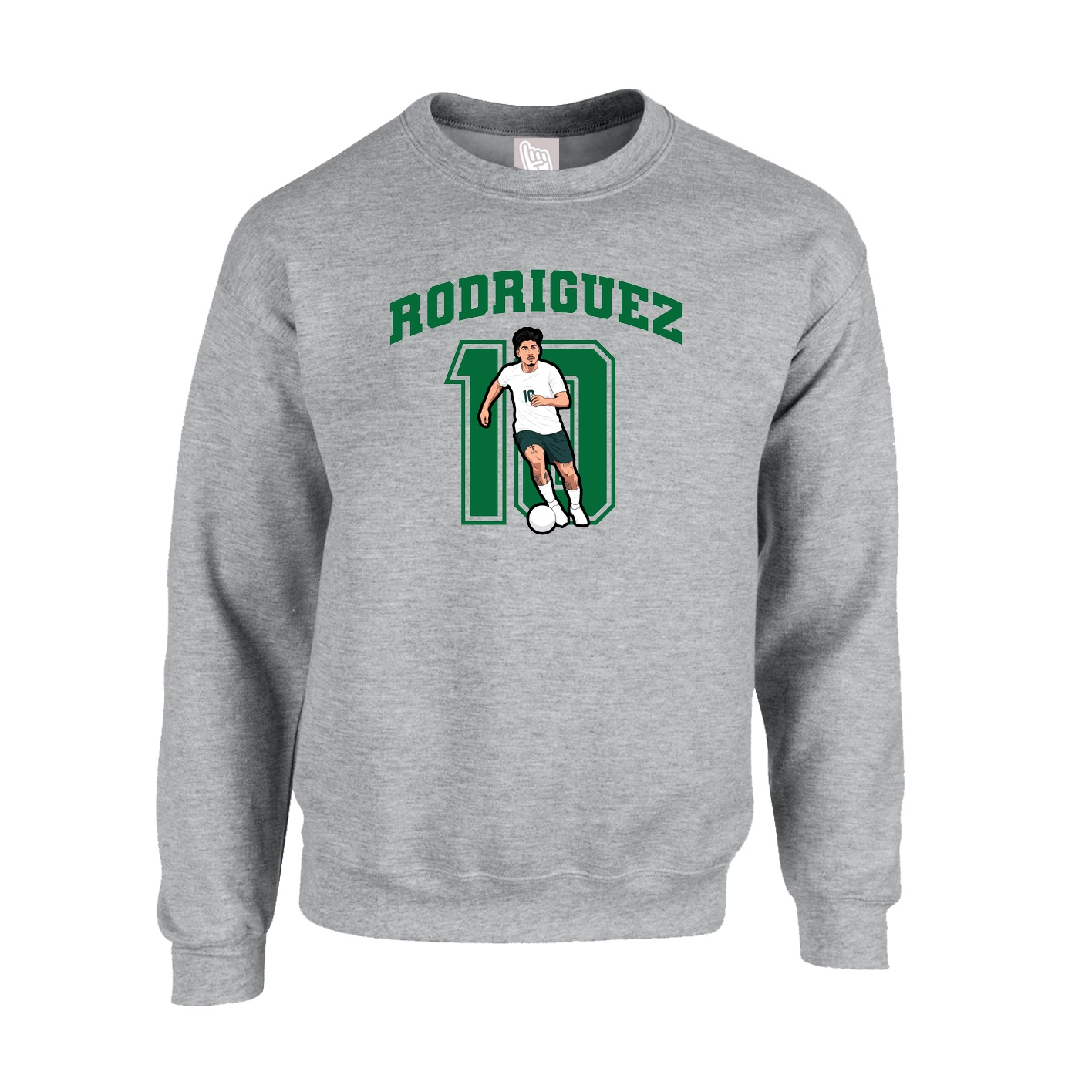 Fleece Crew — Number in Grey
