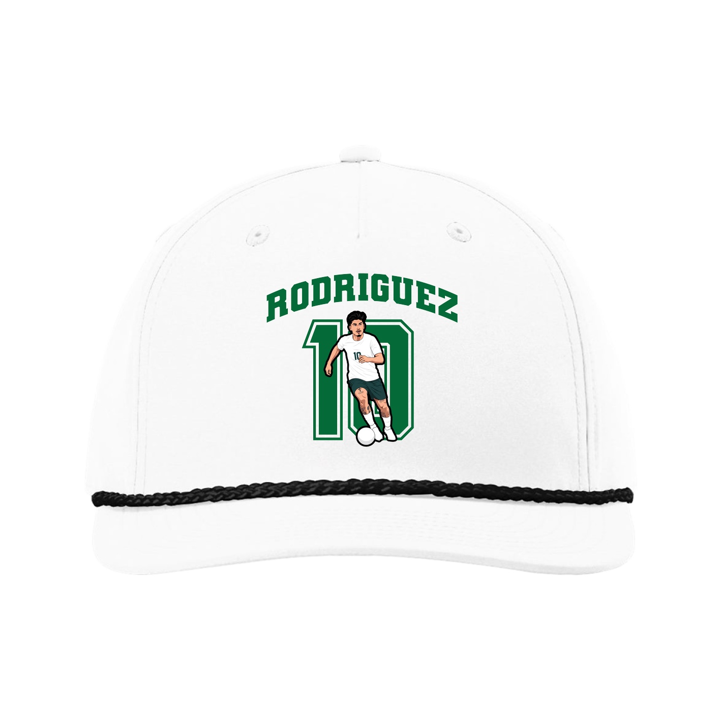 Five-Panel Classic Rope Cap — Number in White