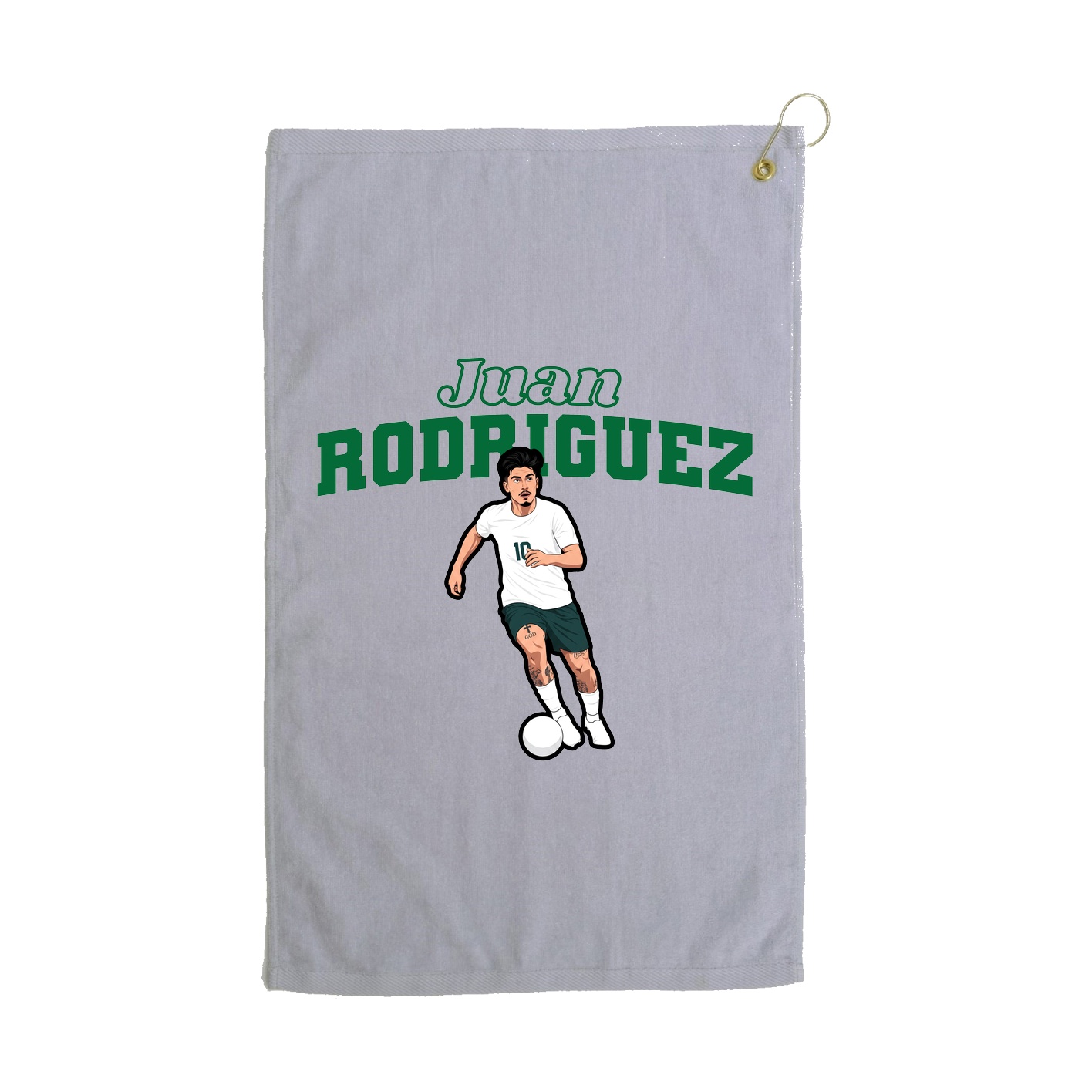 Golf Towel — Name Arch in Grey