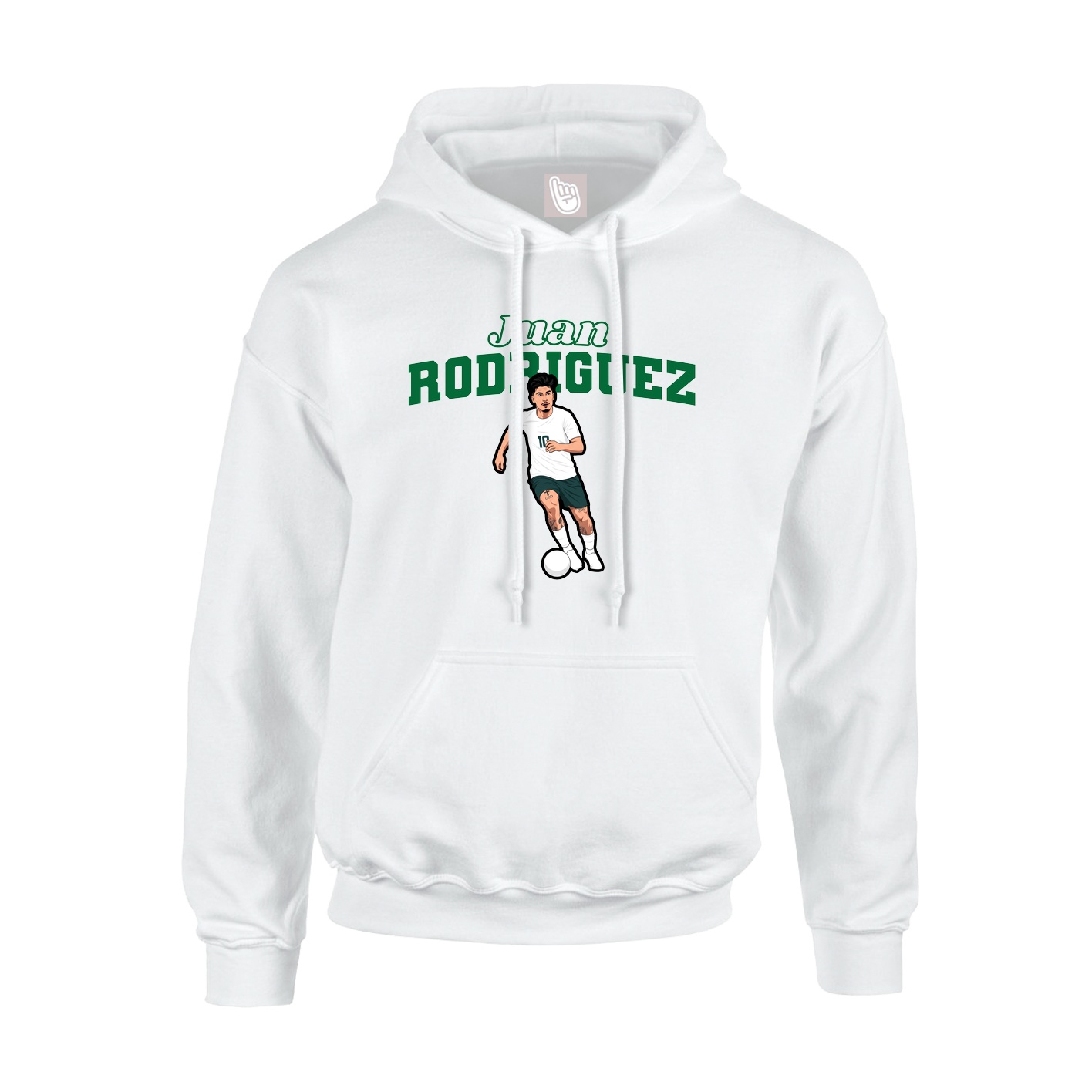 Youth Hoodie — Name Arch in White