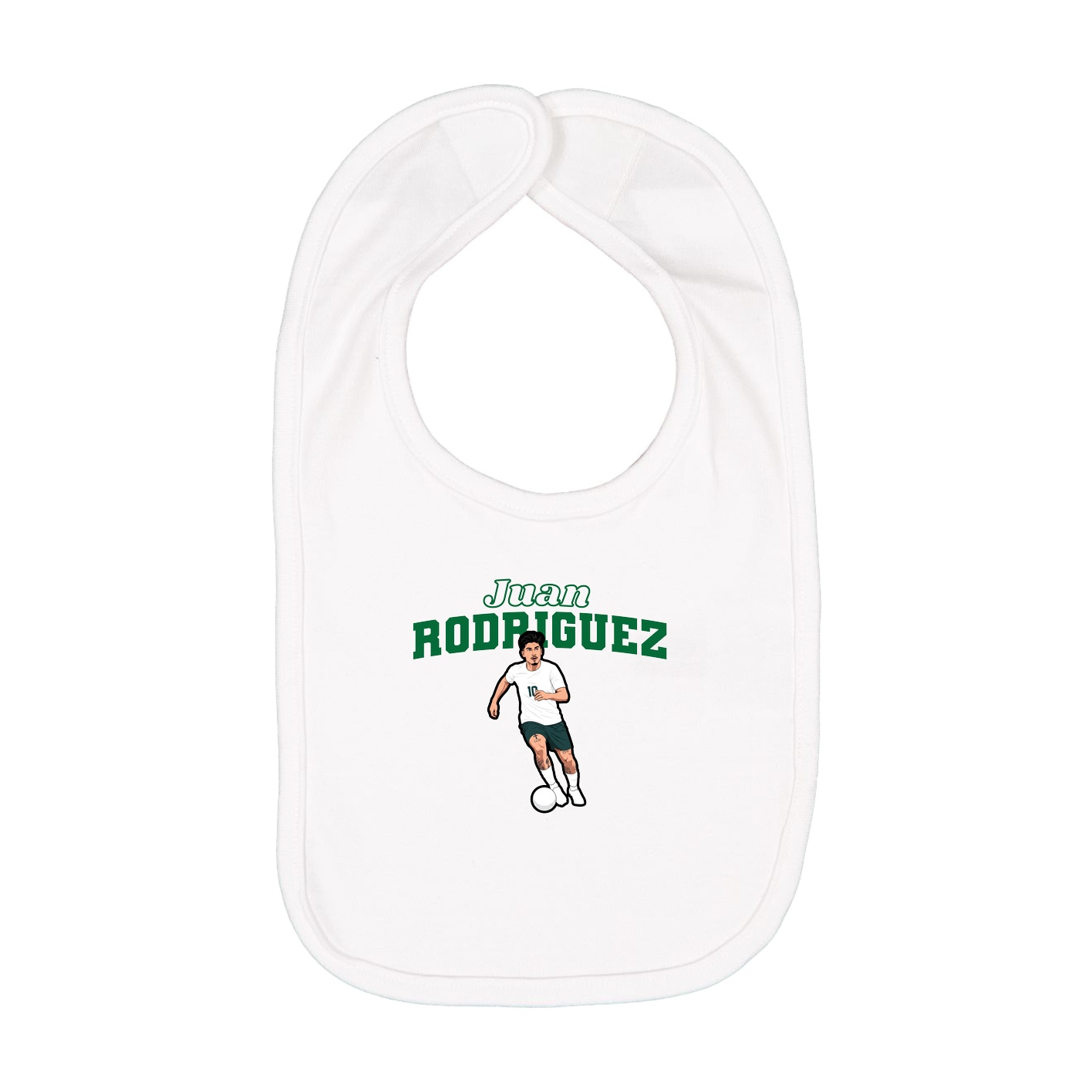 Infant Bib — Name Arch in White