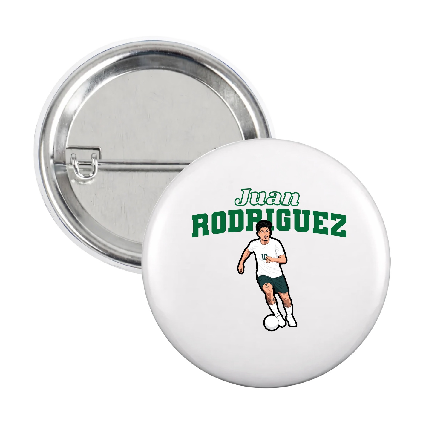 Game Day Button — Name Arch in White