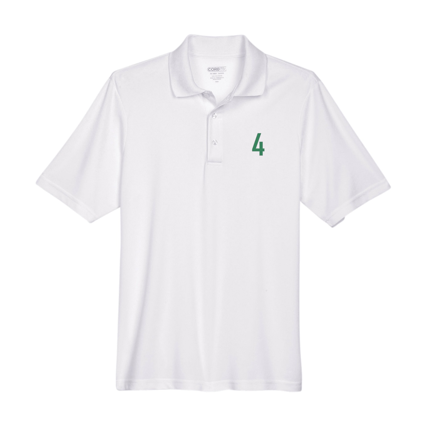 Performance Polo — Front Shirsy in White