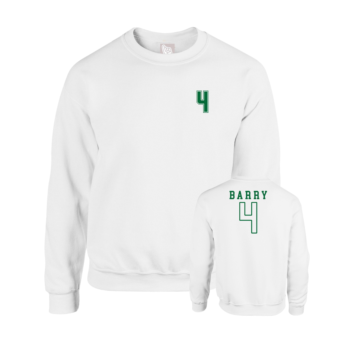 Fleece Crew — Chest Back in White