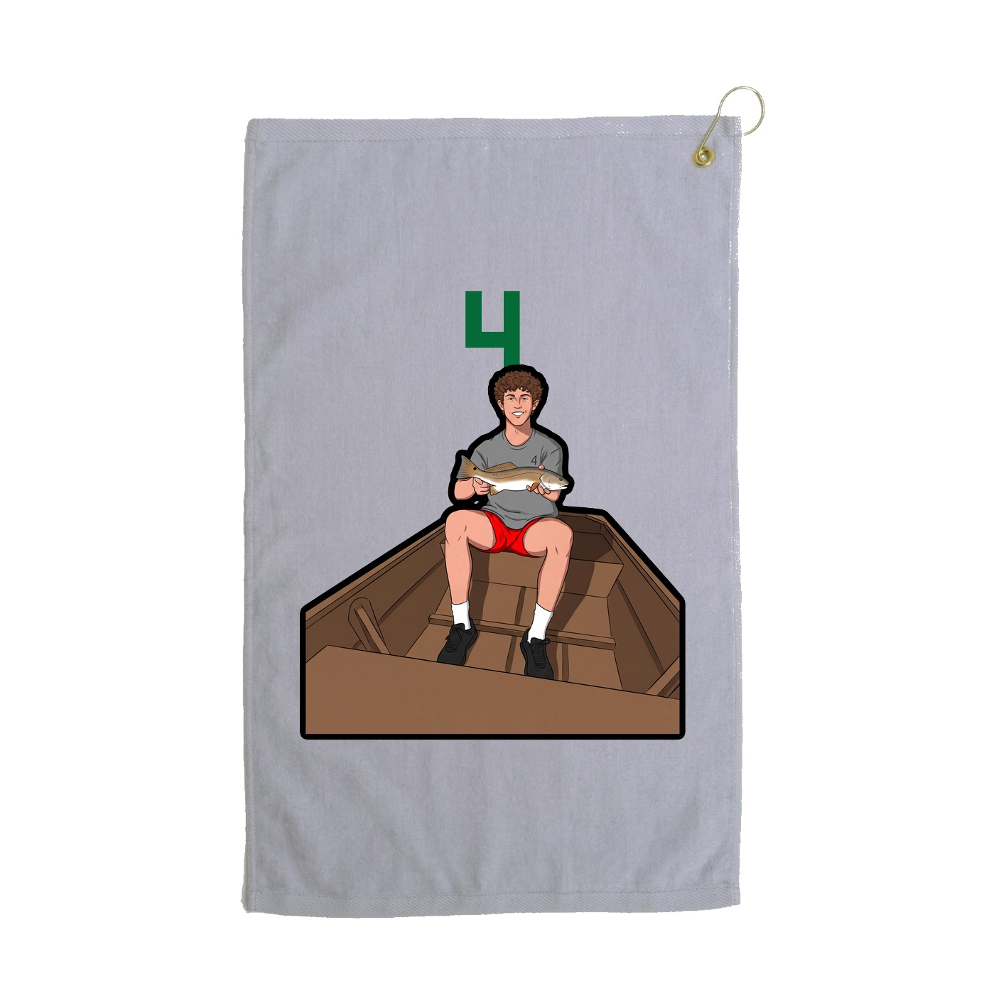 Golf Towel — Number Top in Grey