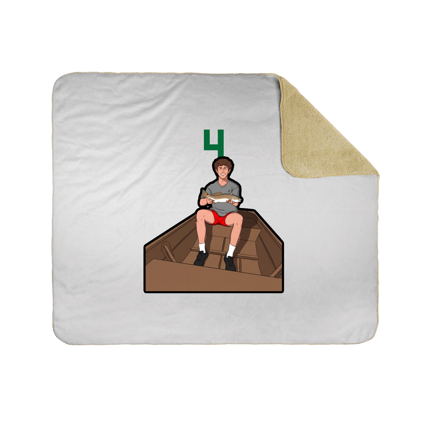 Throw Blanket — Number Top in White