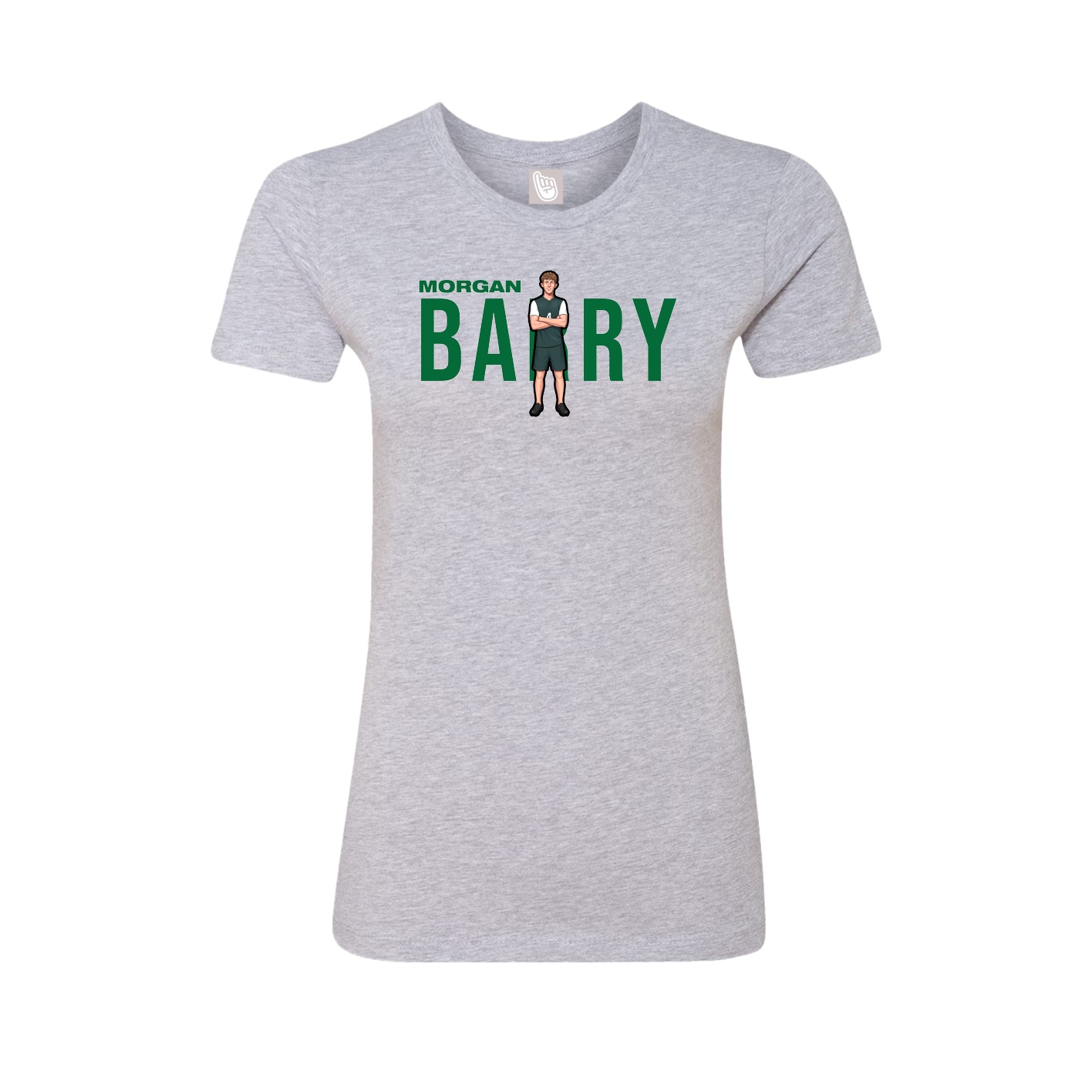 Fitted Women's Tee — Player Name in Grey
