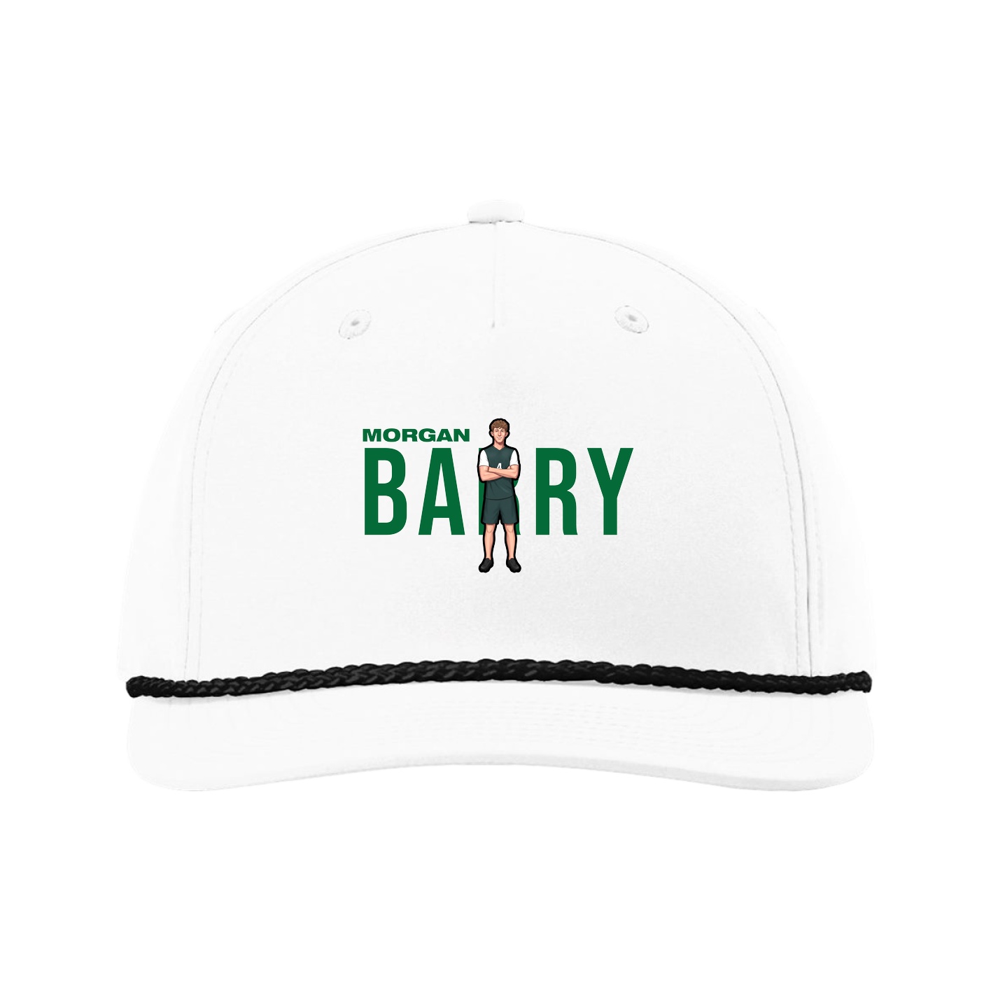 Five-Panel Classic Rope Cap — Player Name in White