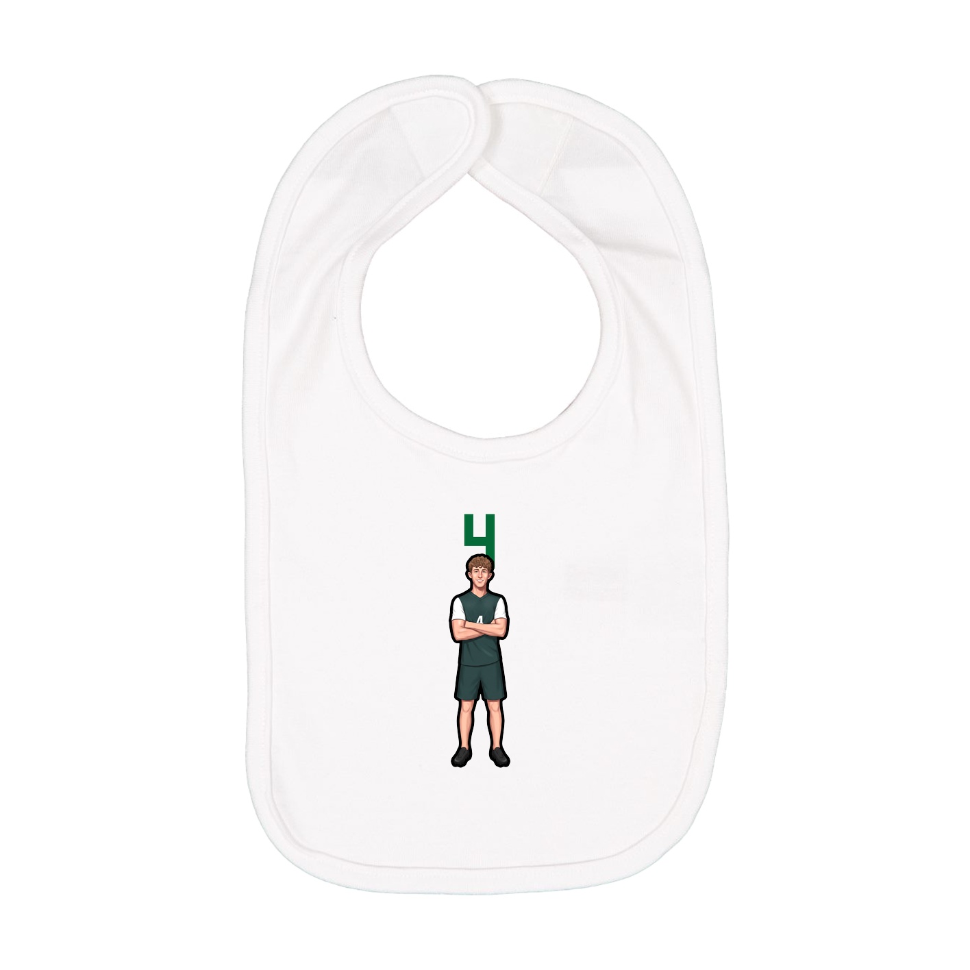 Infant Bib — Number Top in White