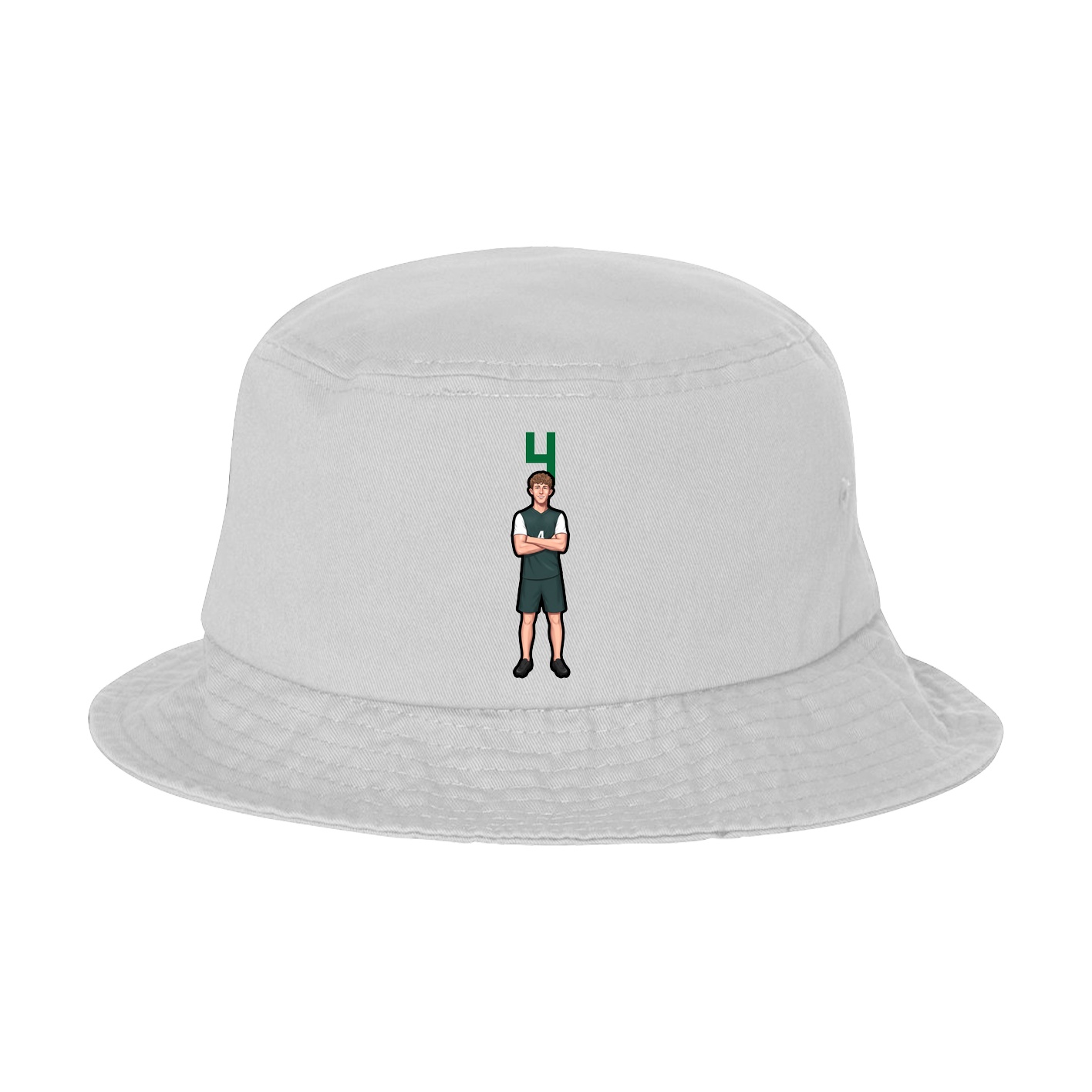 Bucket Cap — Number Top in White