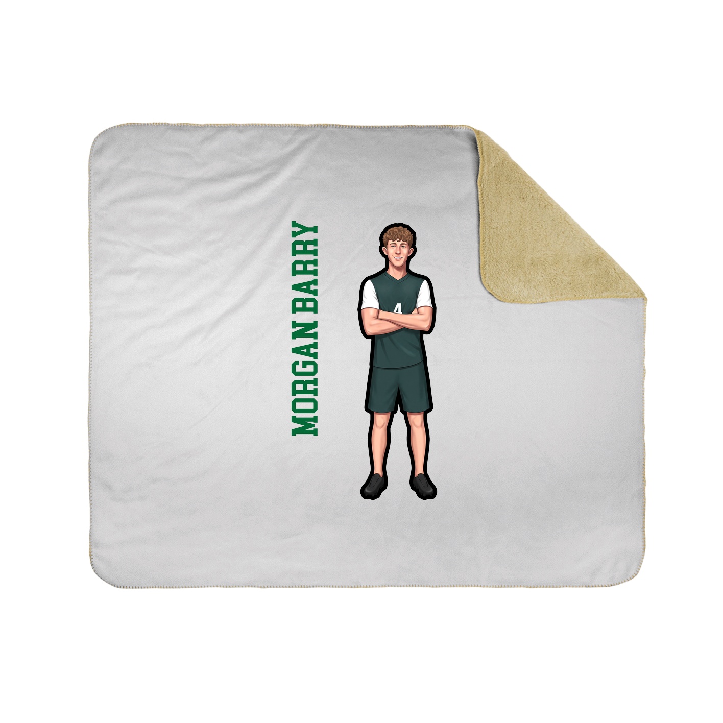 Throw Blanket — Name Vertical in White
