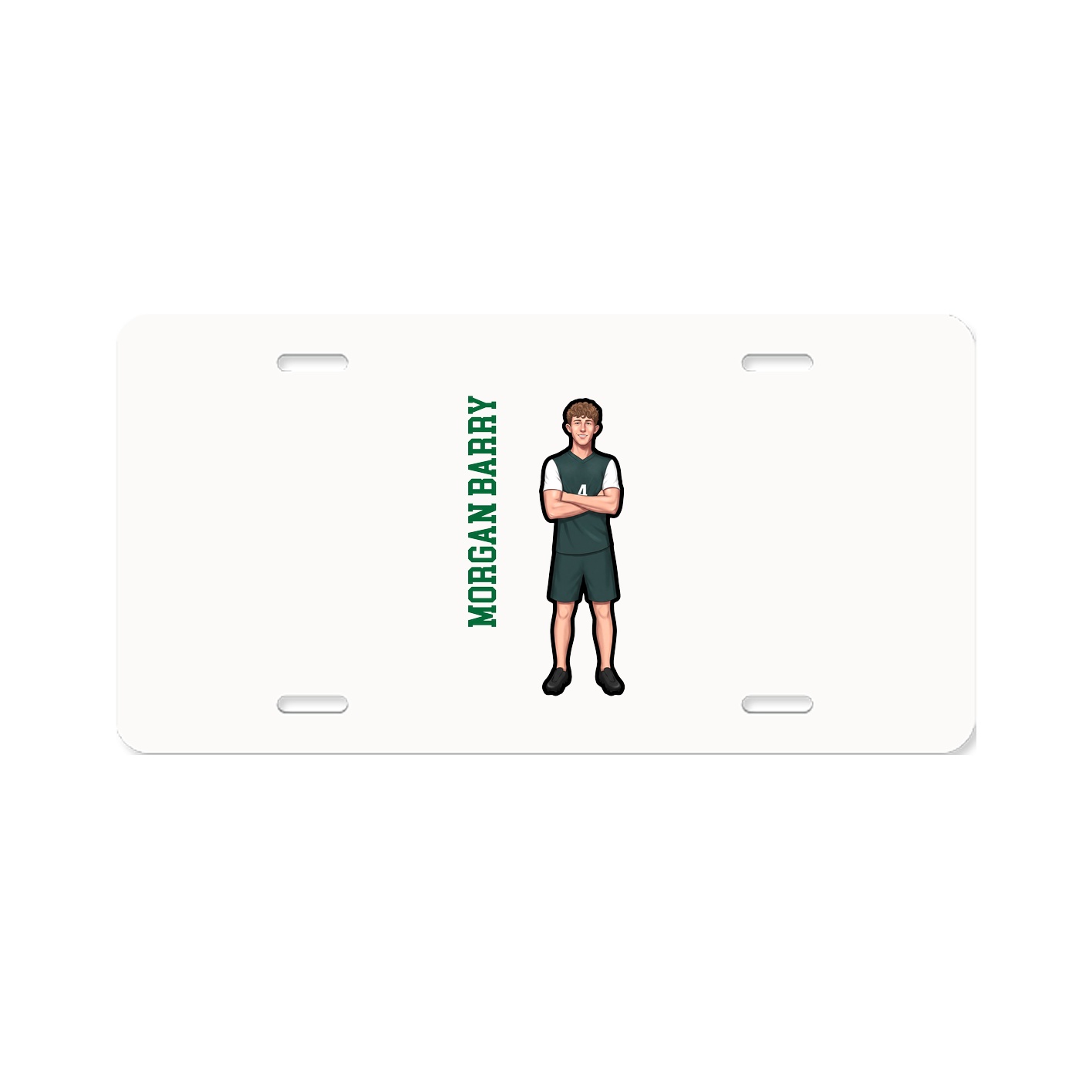 License Plate — Name Vertical in Classic