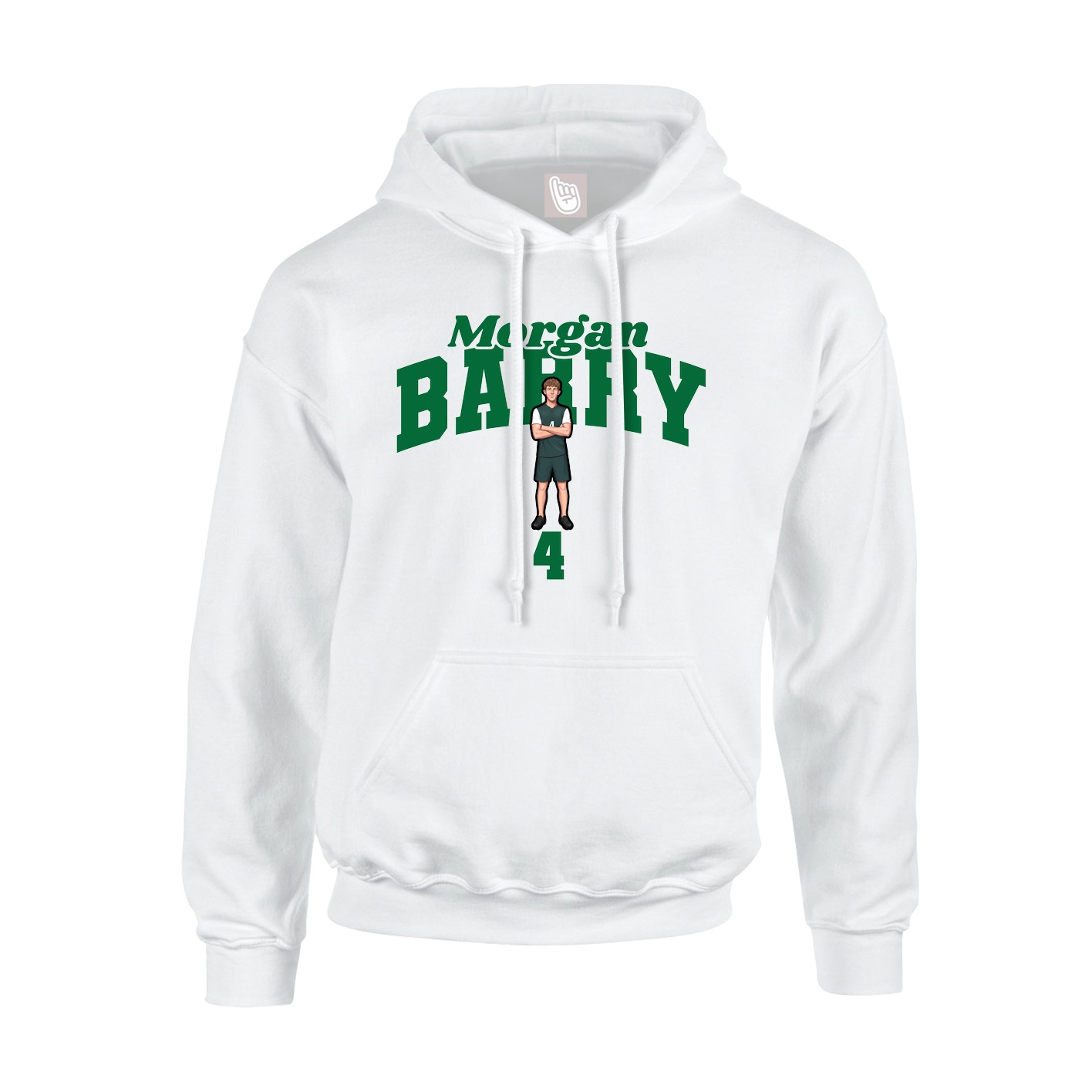 Youth Hoodie — Signature Arch in White